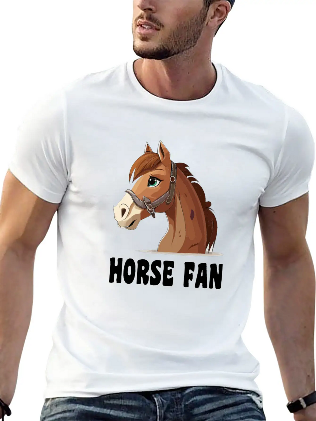 Horse Fan Cartoon Breathable Graphic T-Shirt – Perfect For Casual Days