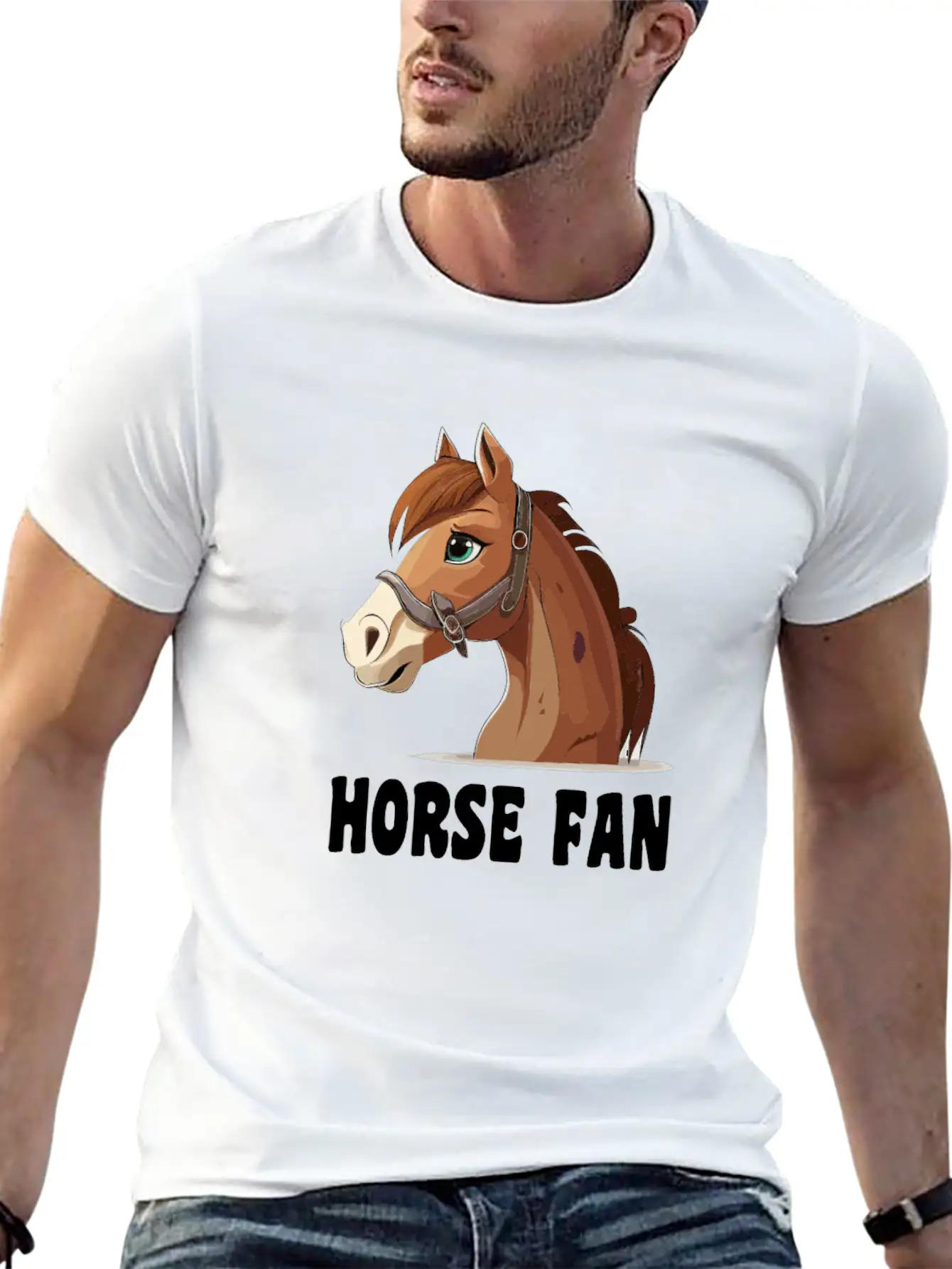 Horse Fan Cartoon Breathable Graphic T-Shirt – Perfect For Casual Days