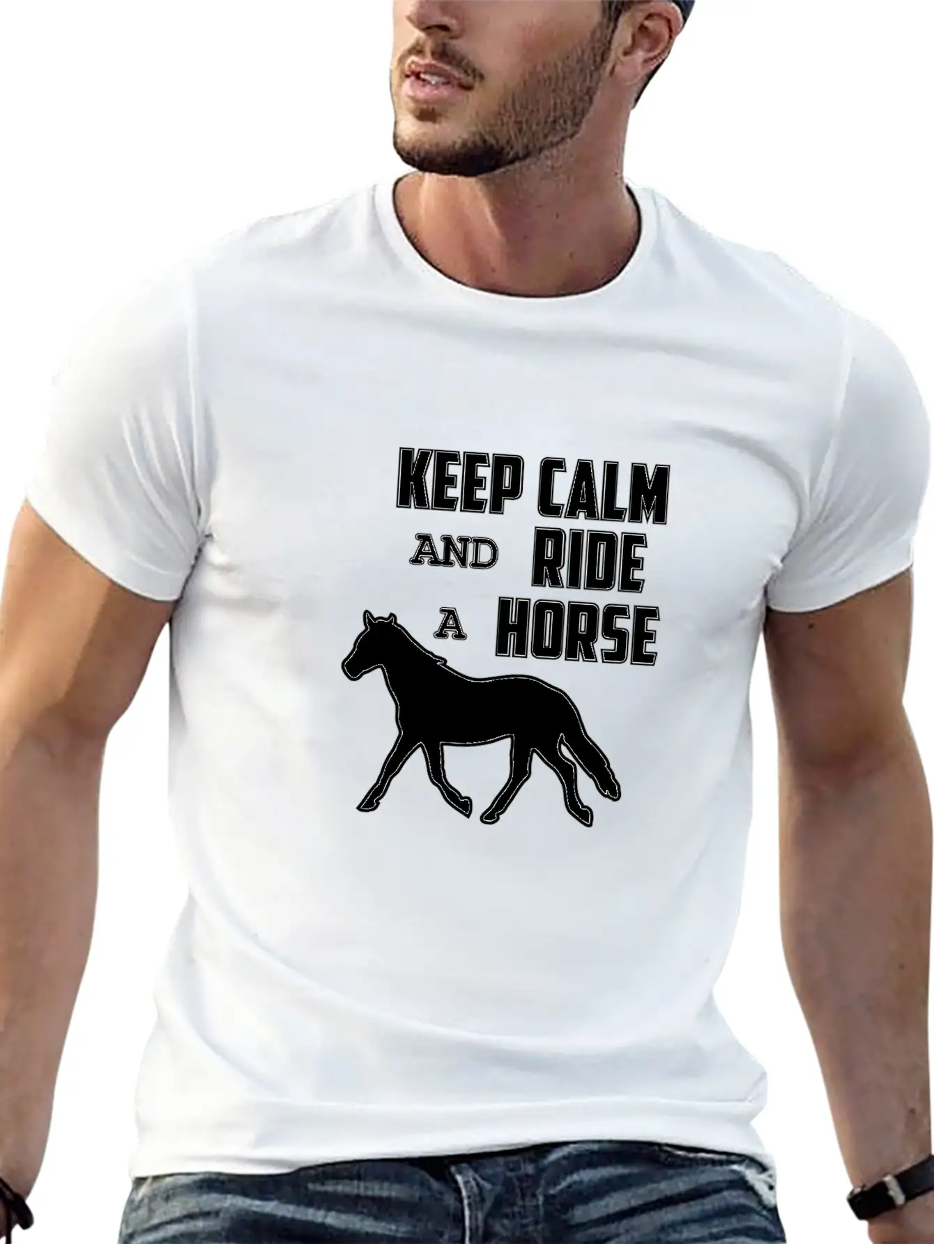 Horse Funny Horse Racing Riding Horses Ride Gift Relaxed Everyday Tee – Lightweight And Durable Cotton