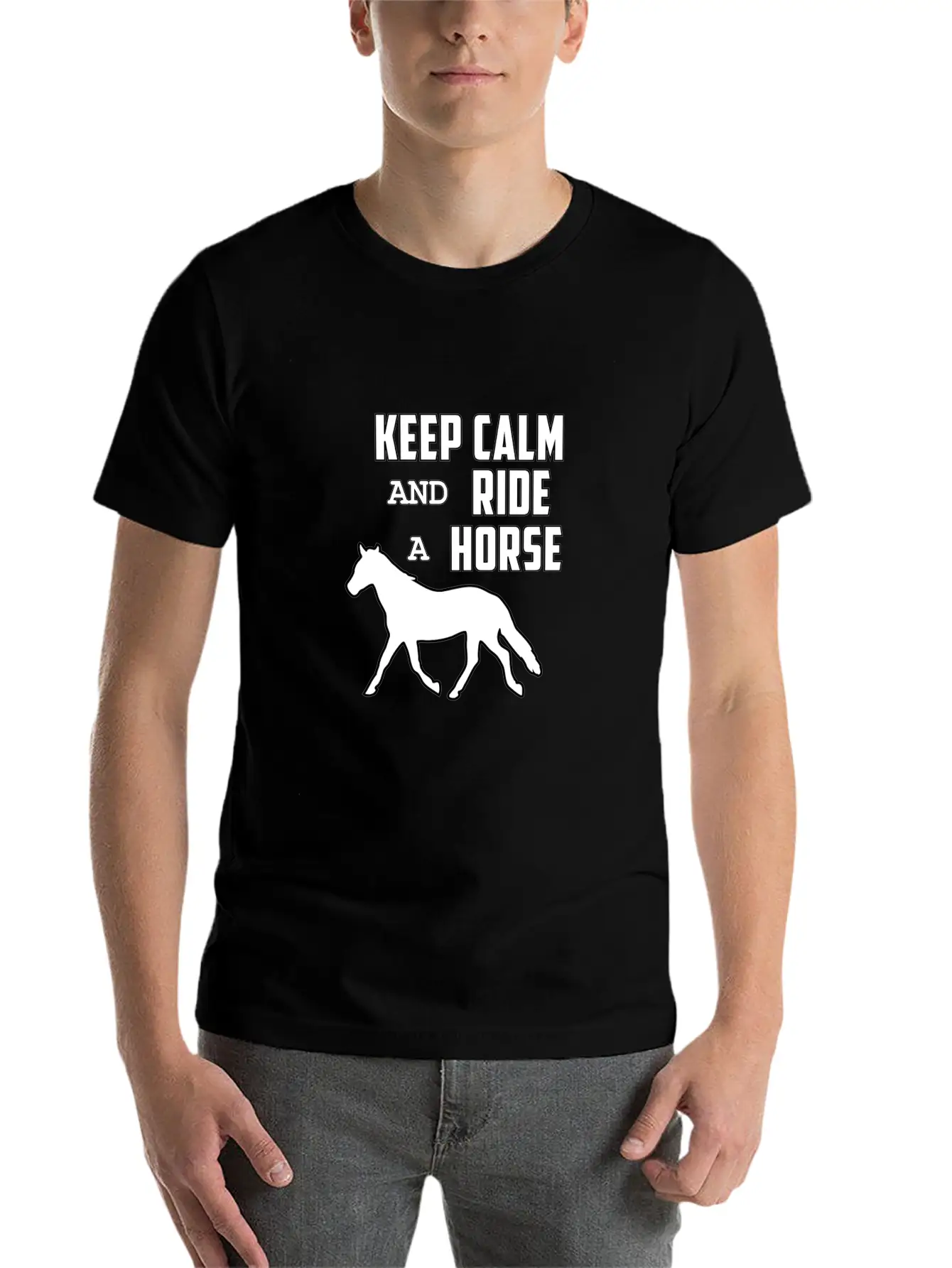 Horse Funny Horse Racing Riding Horses Ride Gift Relaxed Everyday Tee – Lightweight And Durable Cotton