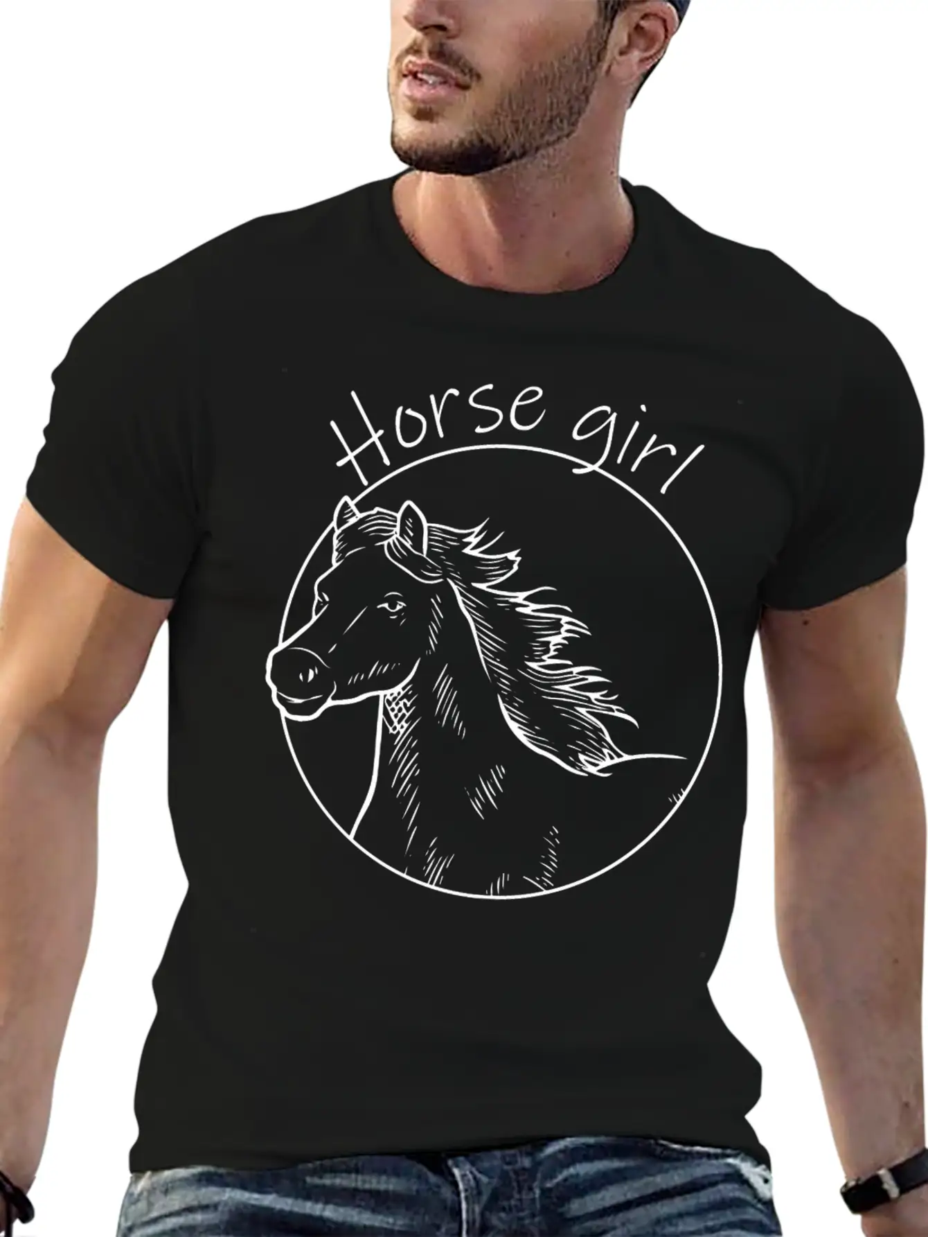 Horse Girl Horseback Equestrian Horse Rider Horse Basic Graphic T-Shirt – Daily Comfort In Soft Cotton