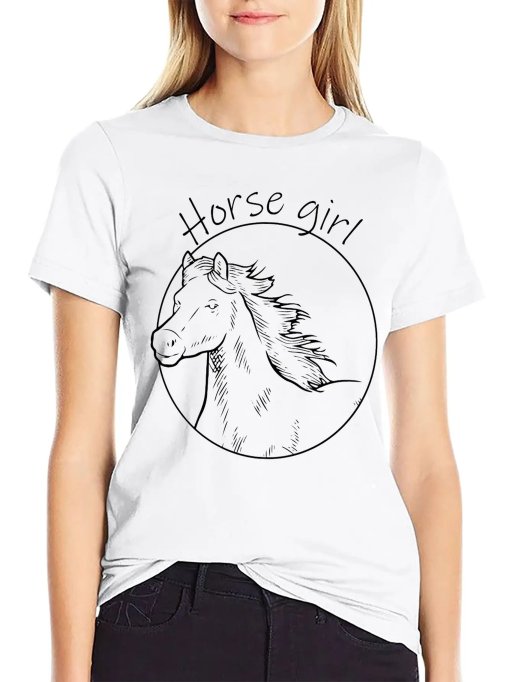 Horse Girl Horseback Equestrian Horse Rider Horse Basic Graphic T-Shirt – Daily Comfort In Soft Cotton