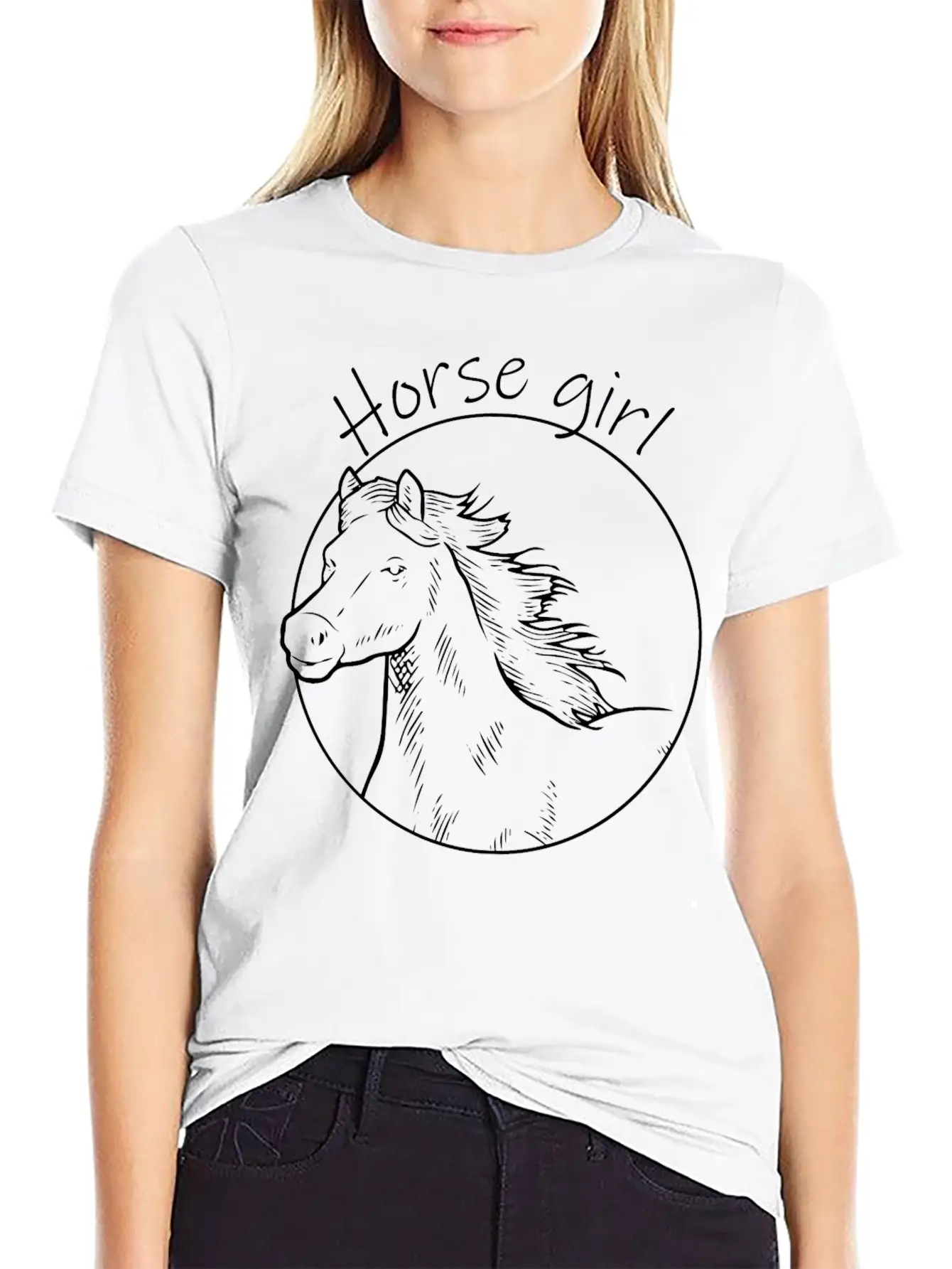 Horse Girl Horseback Equestrian Horse Rider Horse Basic Graphic T-Shirt – Daily Comfort In Soft Cotton