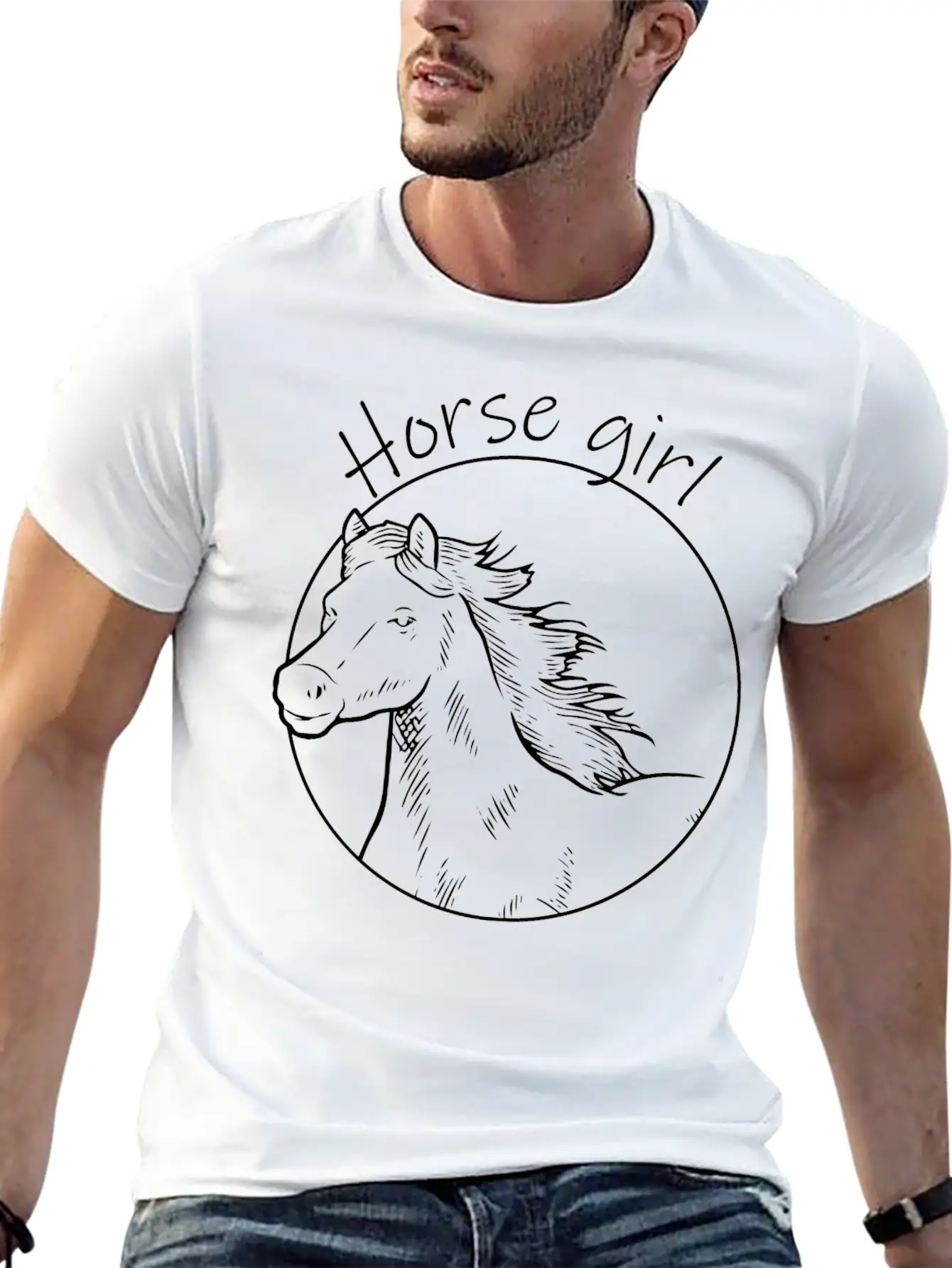 Horse Girl Horseback Equestrian Horse Rider Horse Basic Graphic T-Shirt – Daily Comfort In Soft Cotton