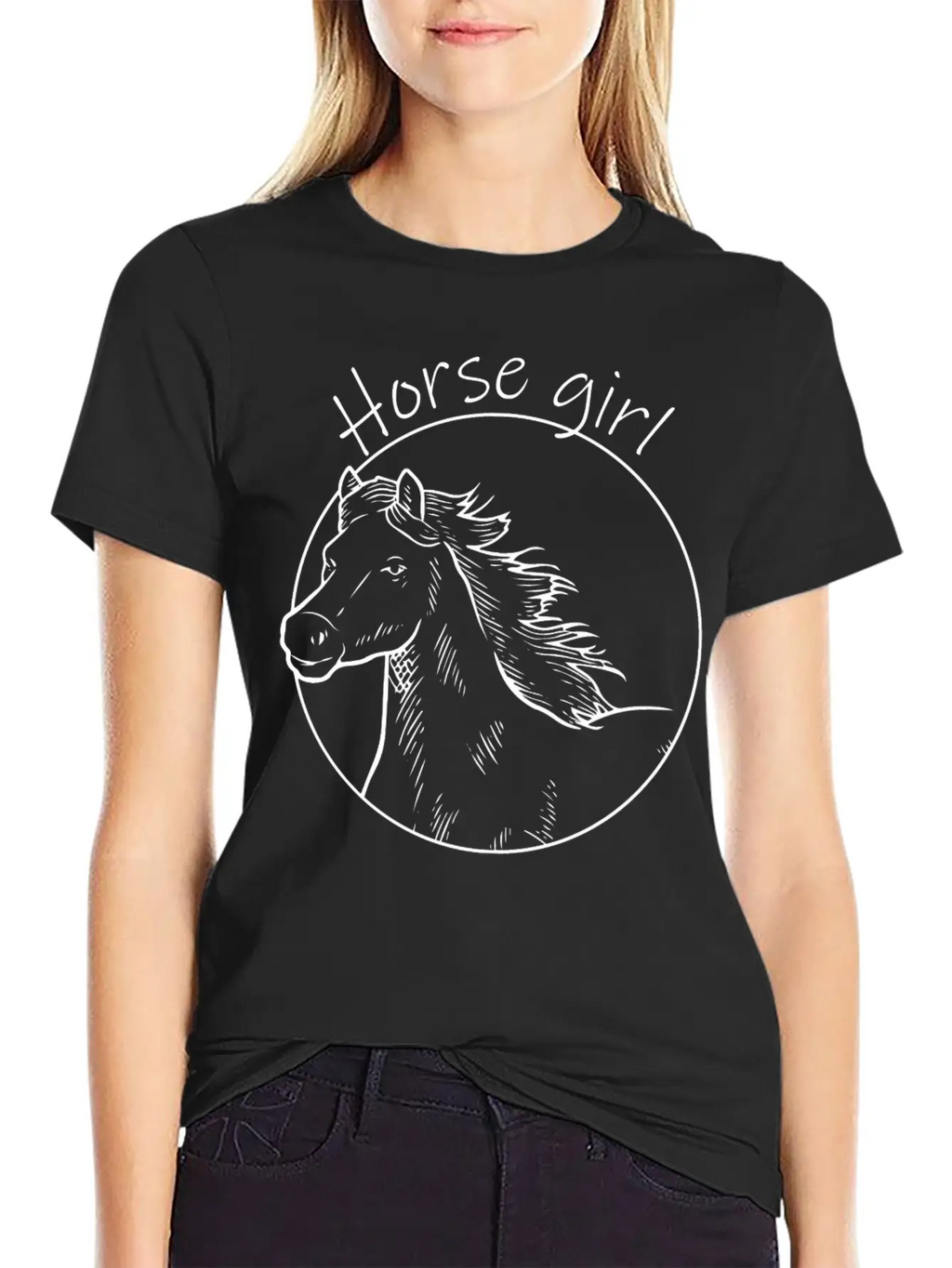 Horse Girl Horseback Equestrian Horse Rider Horse Basic Graphic T-Shirt – Daily Comfort In Soft Cotton