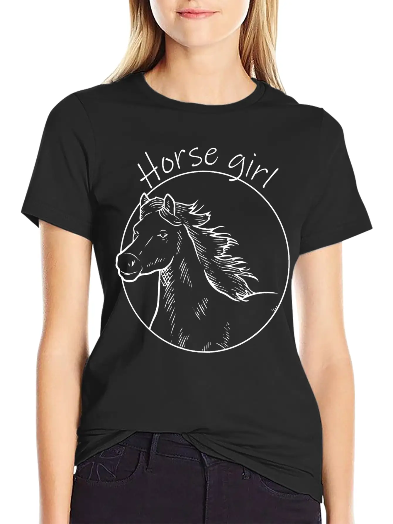 Horse Girl Horseback Equestrian Horse Rider Horse Basic Graphic T-Shirt – Daily Comfort In Soft Cotton