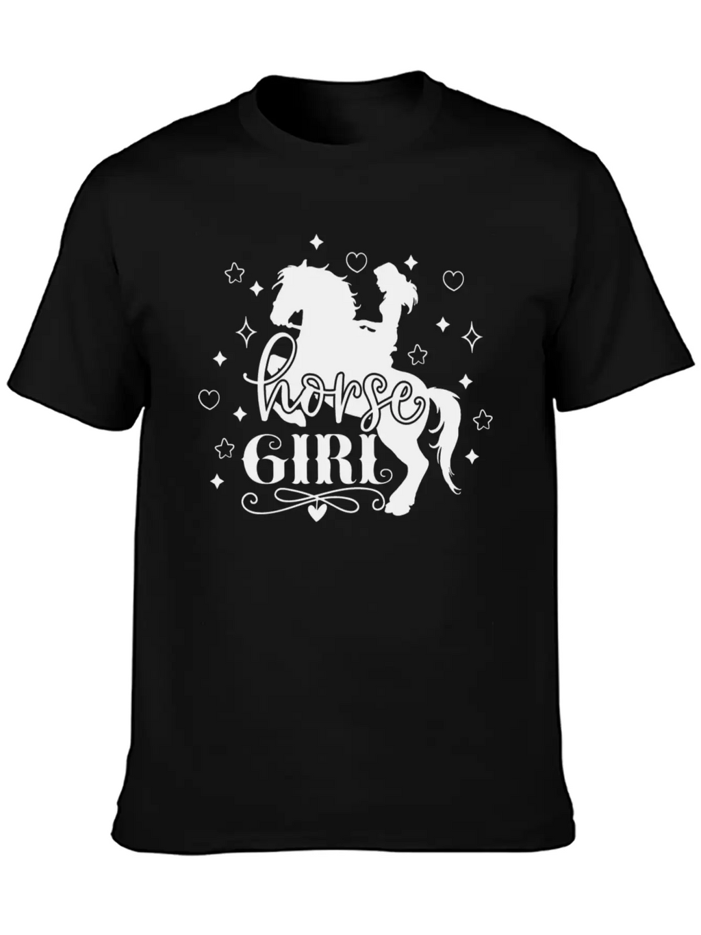 Horse Girl Riding A Horse With Hearts Relaxed Everyday Tee – Lightweight And Durable Cotton