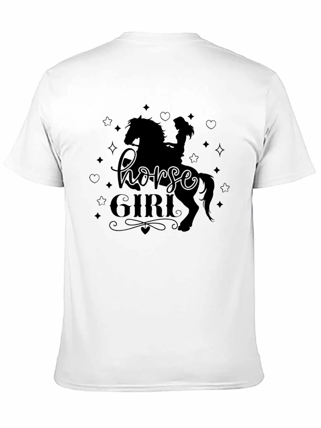 Horse Girl Riding A Horse With Hearts Relaxed Everyday Tee – Lightweight And Durable Cotton