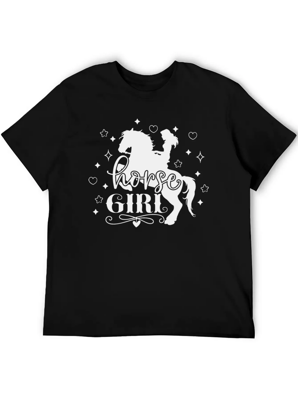 Horse Girl Riding A Horse With Hearts Relaxed Everyday Tee – Lightweight And Durable Cotton