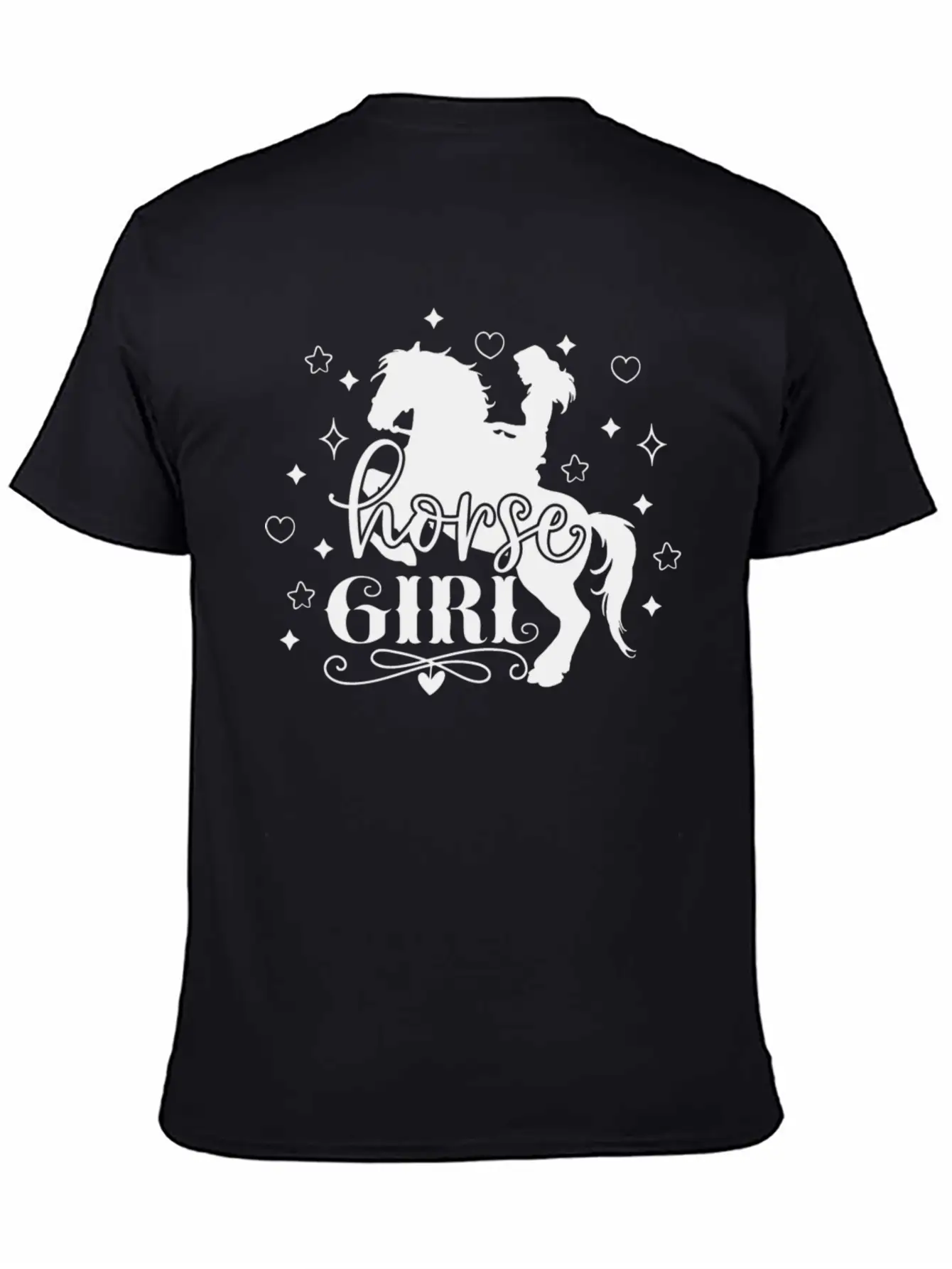 Horse Girl Riding A Horse With Hearts Relaxed Everyday Tee – Lightweight And Durable Cotton