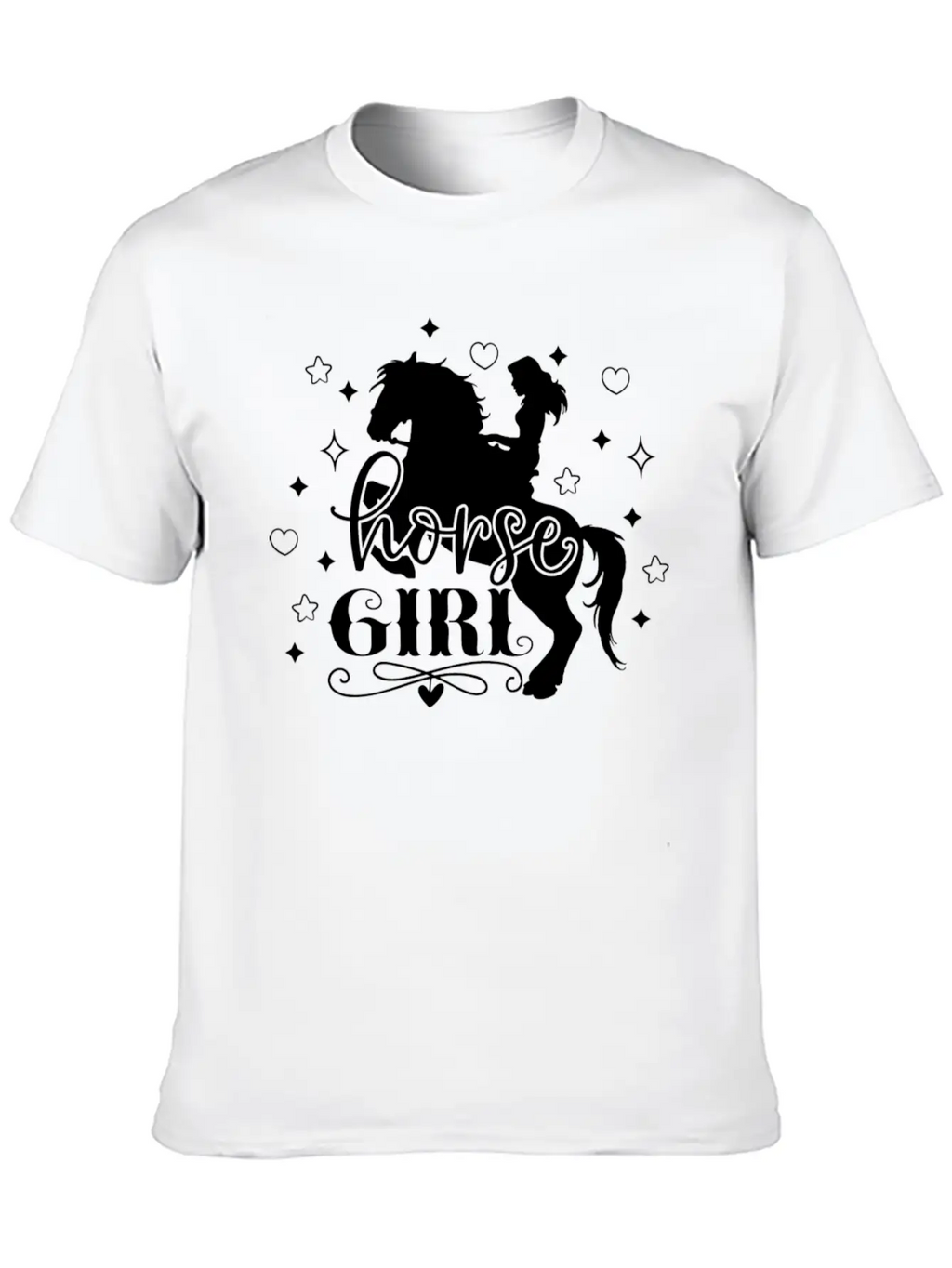 Horse Girl Riding A Horse With Hearts Relaxed Everyday Tee – Lightweight And Durable Cotton