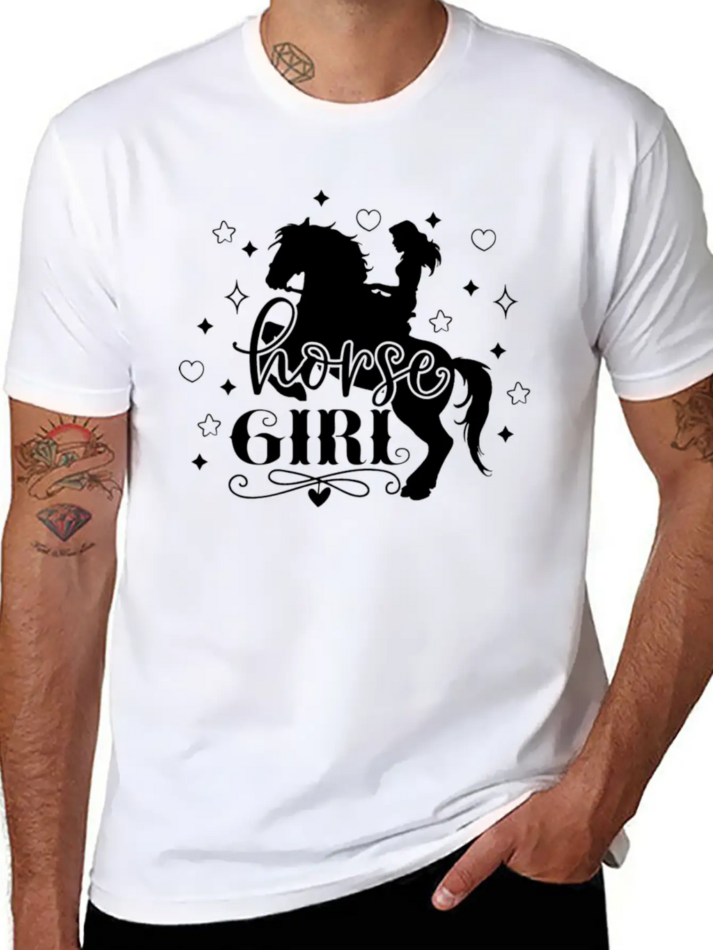 Horse Girl Riding A Horse With Hearts Relaxed Everyday Tee – Lightweight And Durable Cotton