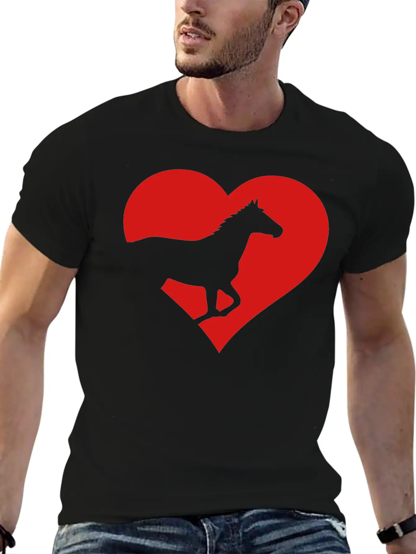 Horse Heart Basic Graphic T-Shirt – Daily Comfort In Soft Cotton