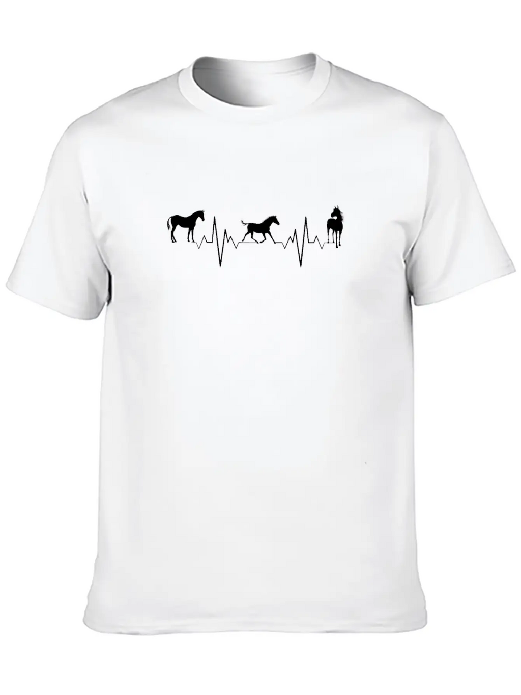 Horse Heartbeat Breathable Graphic T-Shirt – Perfect For Casual Days