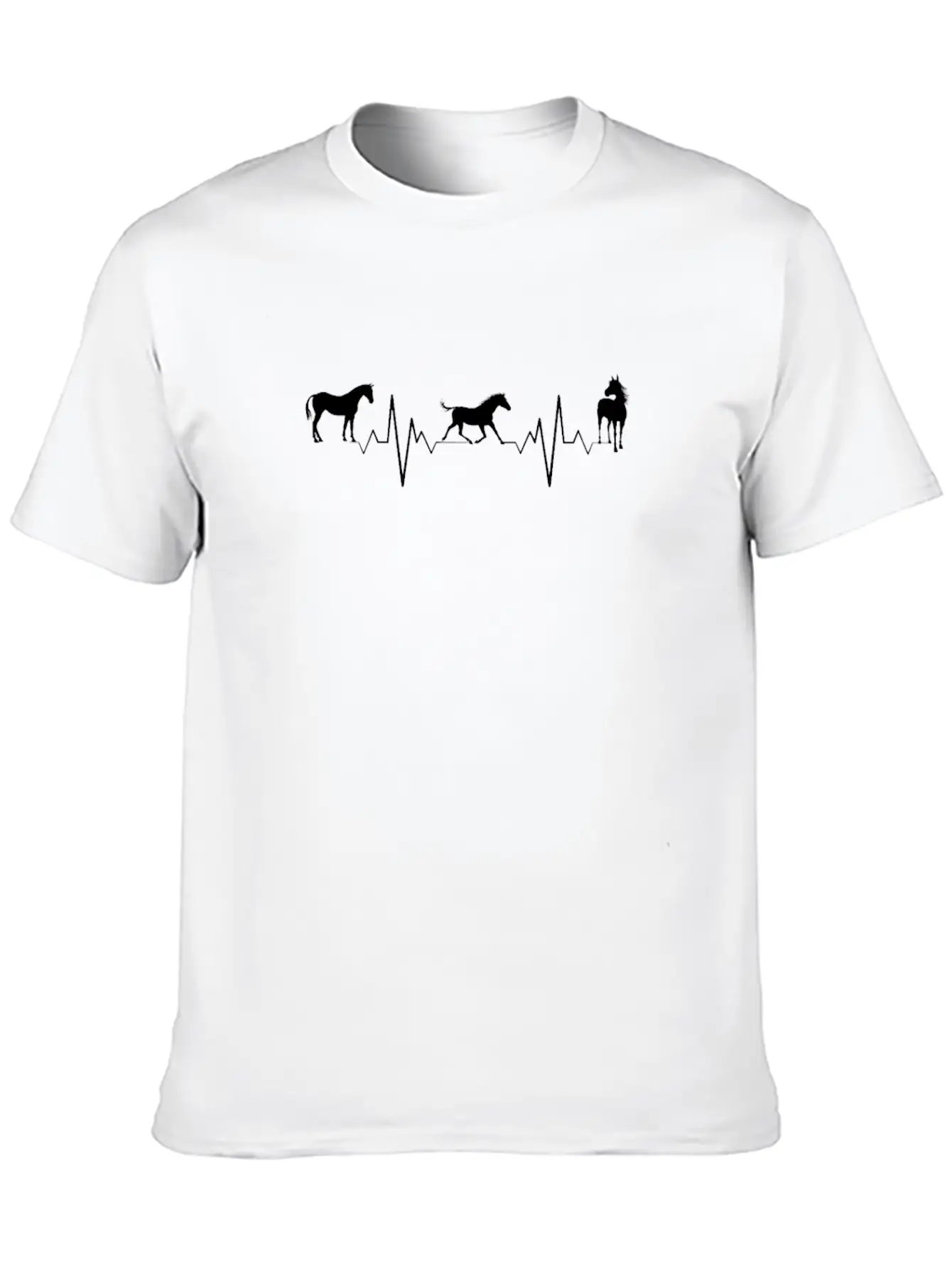 Horse Heartbeat Breathable Graphic T-Shirt – Perfect For Casual Days