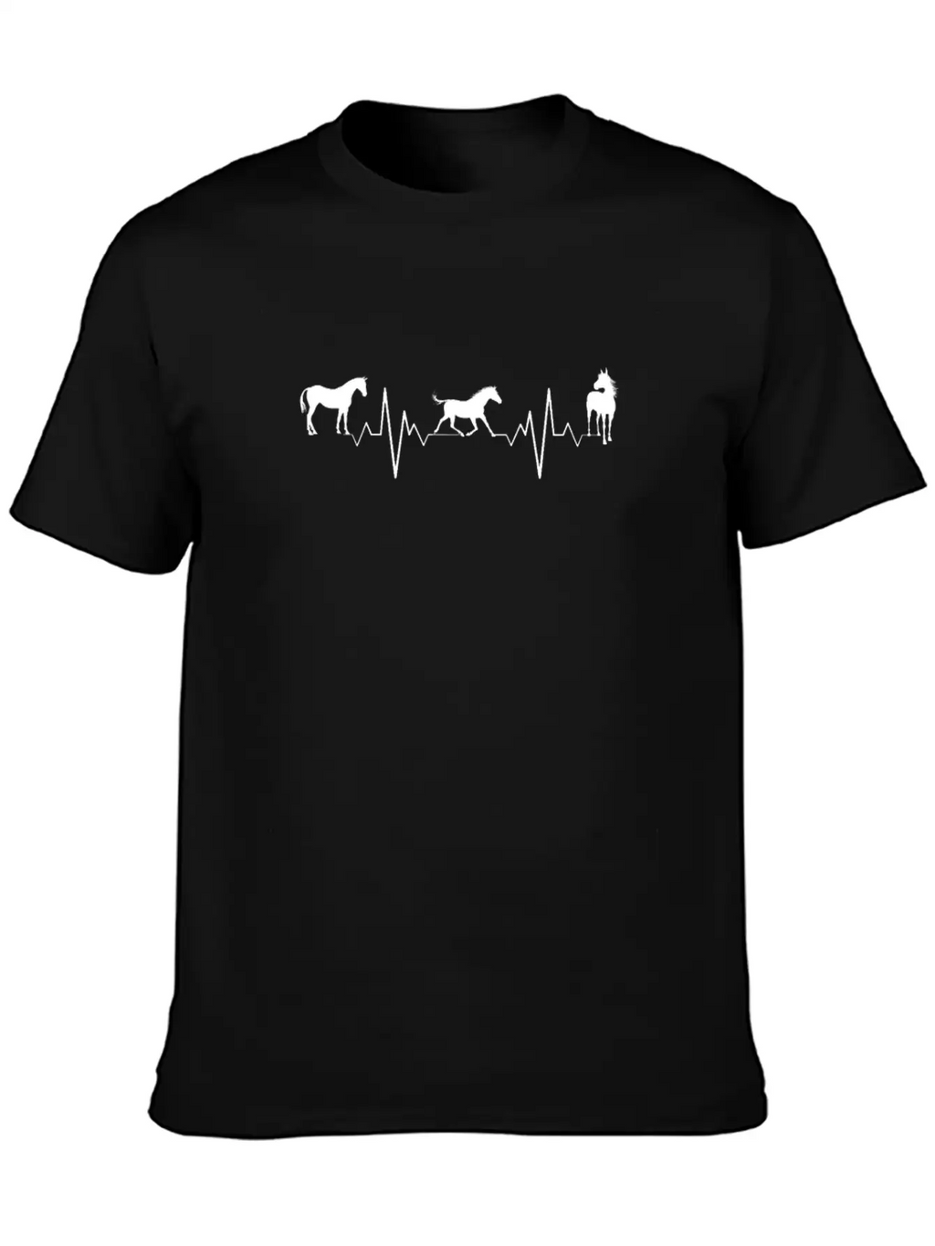 Horse Heartbeat Breathable Graphic T-Shirt – Perfect For Casual Days