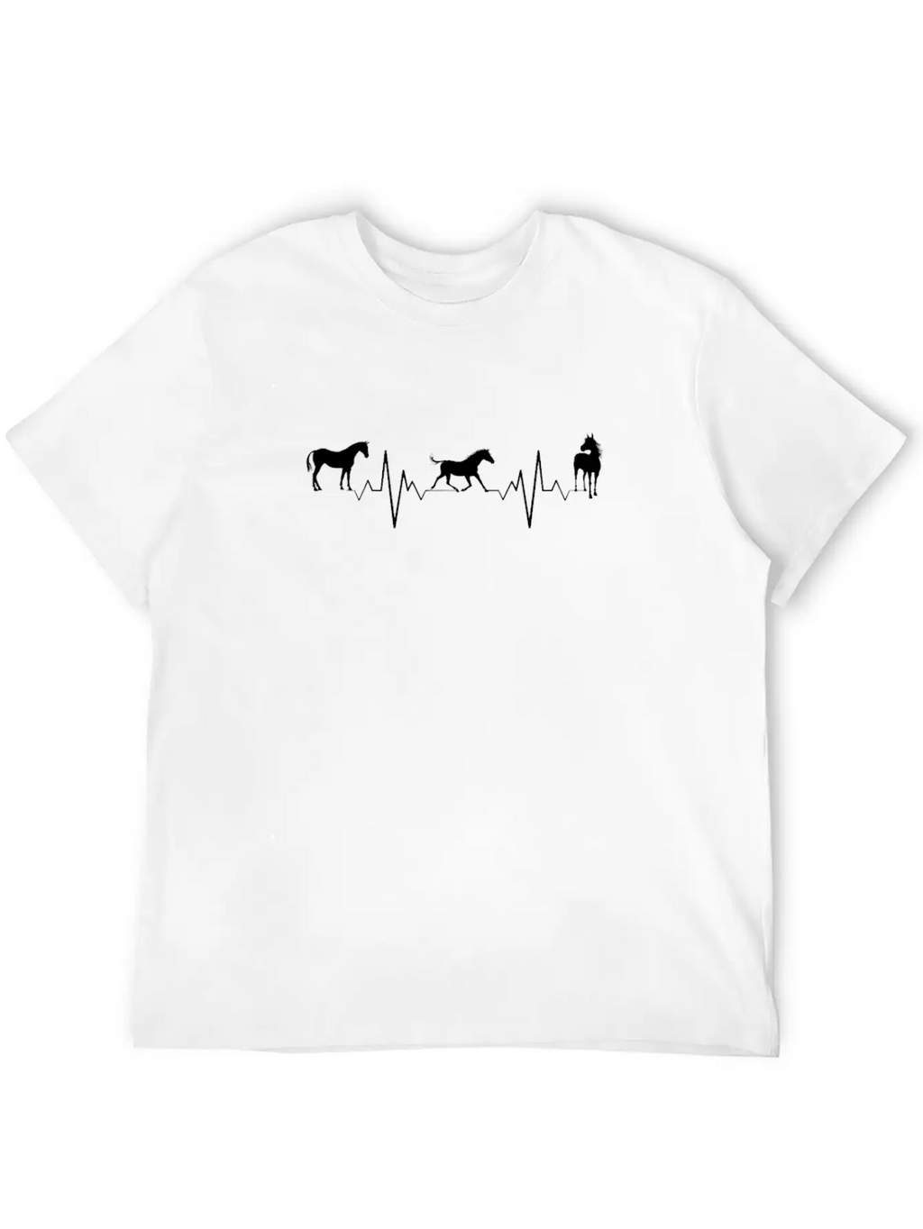 Horse Heartbeat Breathable Graphic T-Shirt – Perfect For Casual Days