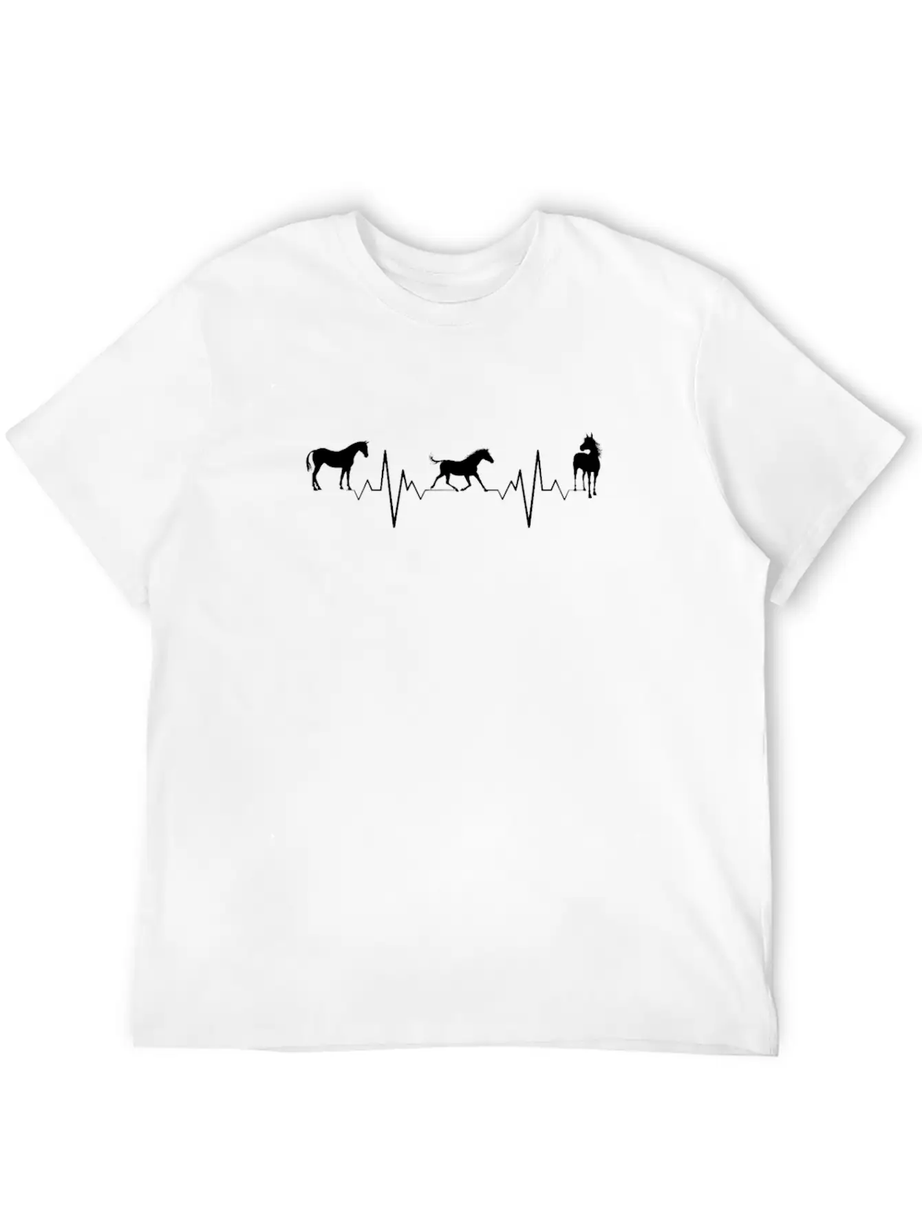 Horse Heartbeat Breathable Graphic T-Shirt – Perfect For Casual Days
