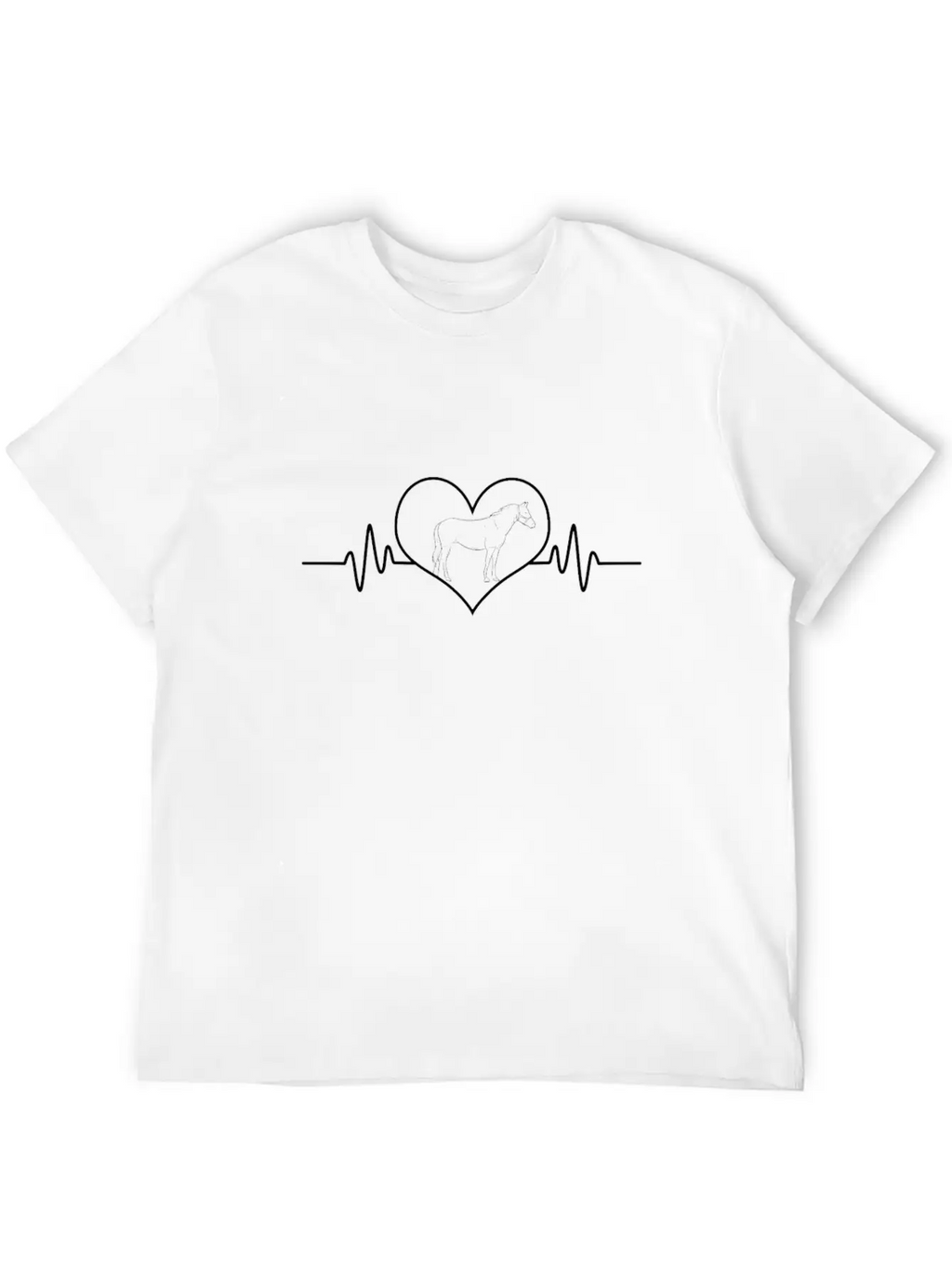 Horse Heartbeat Gift Idea Horse Shirt Relaxed Everyday Tee – Lightweight And Durable Cotton