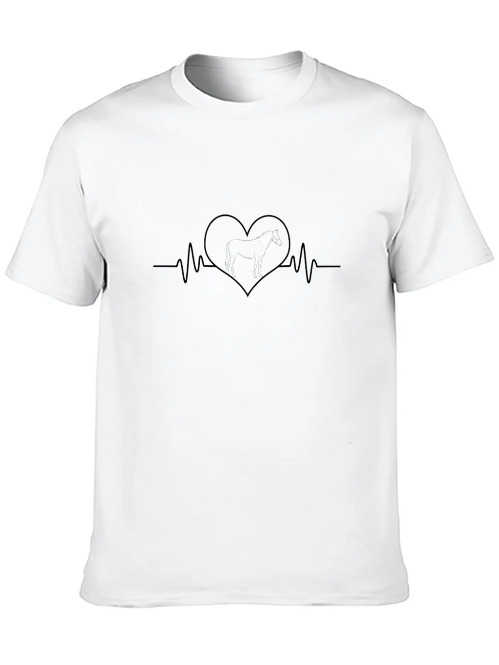 Horse Heartbeat Gift Idea Horse Shirt Relaxed Everyday Tee – Lightweight And Durable Cotton