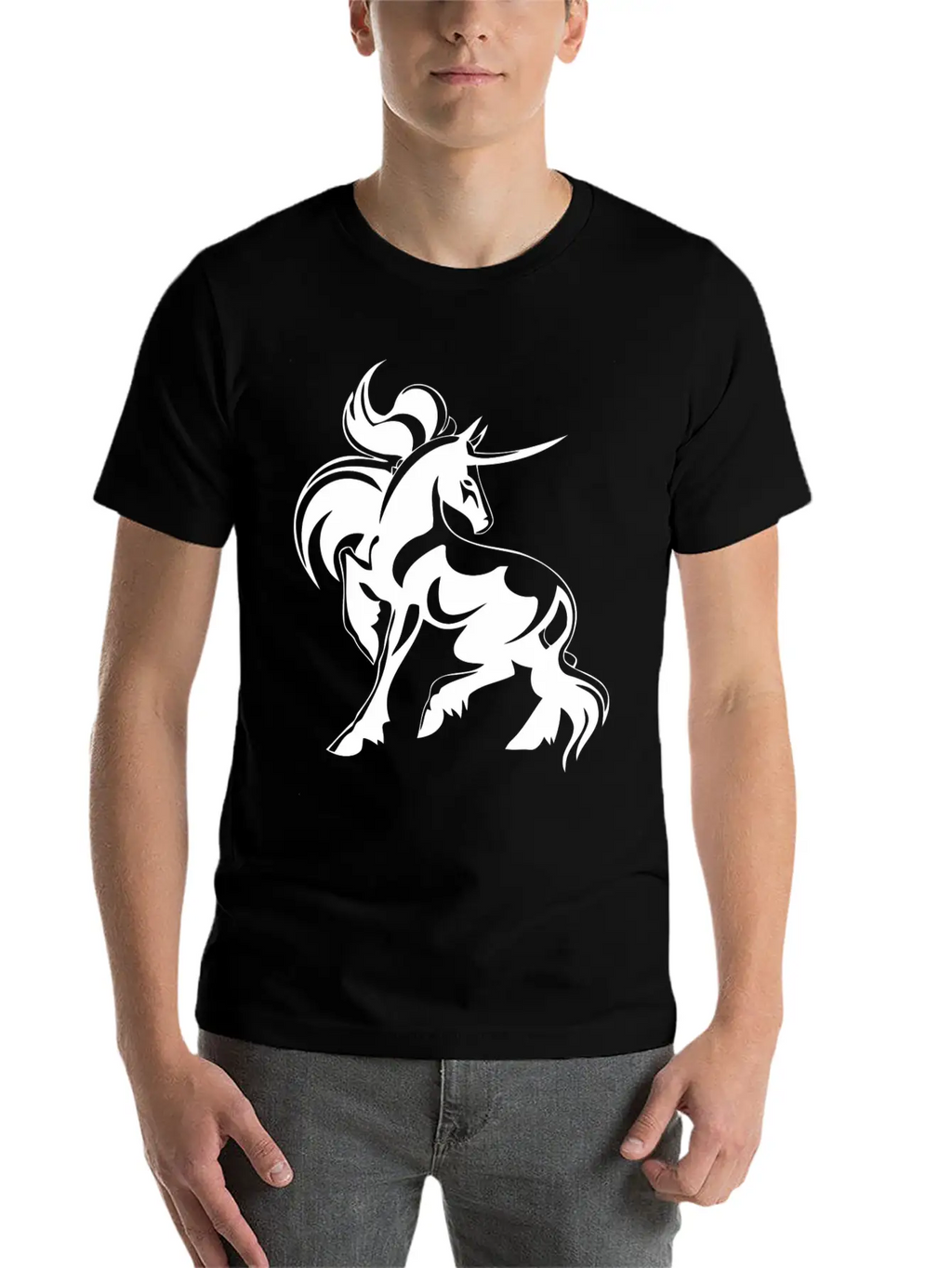 Horse Hoorn Animal Funny Stylish Everyday T-Shirt – Unisex Basic Cotton Tee