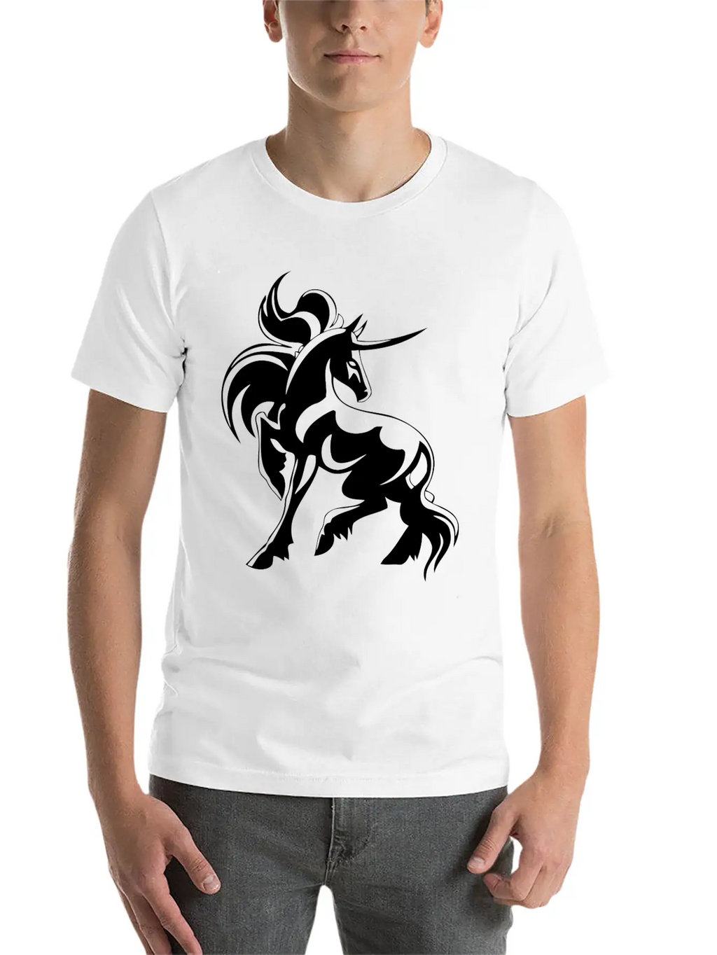 Horse Hoorn Animal Funny Stylish Everyday T-Shirt – Unisex Basic Cotton Tee