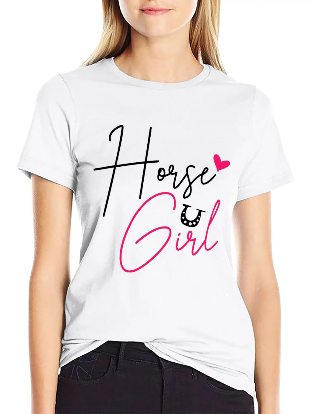 Horse Horseback Riding Equestrian Cowgirl Basic Graphic T-Shirt – Daily Comfort In Soft Cotton