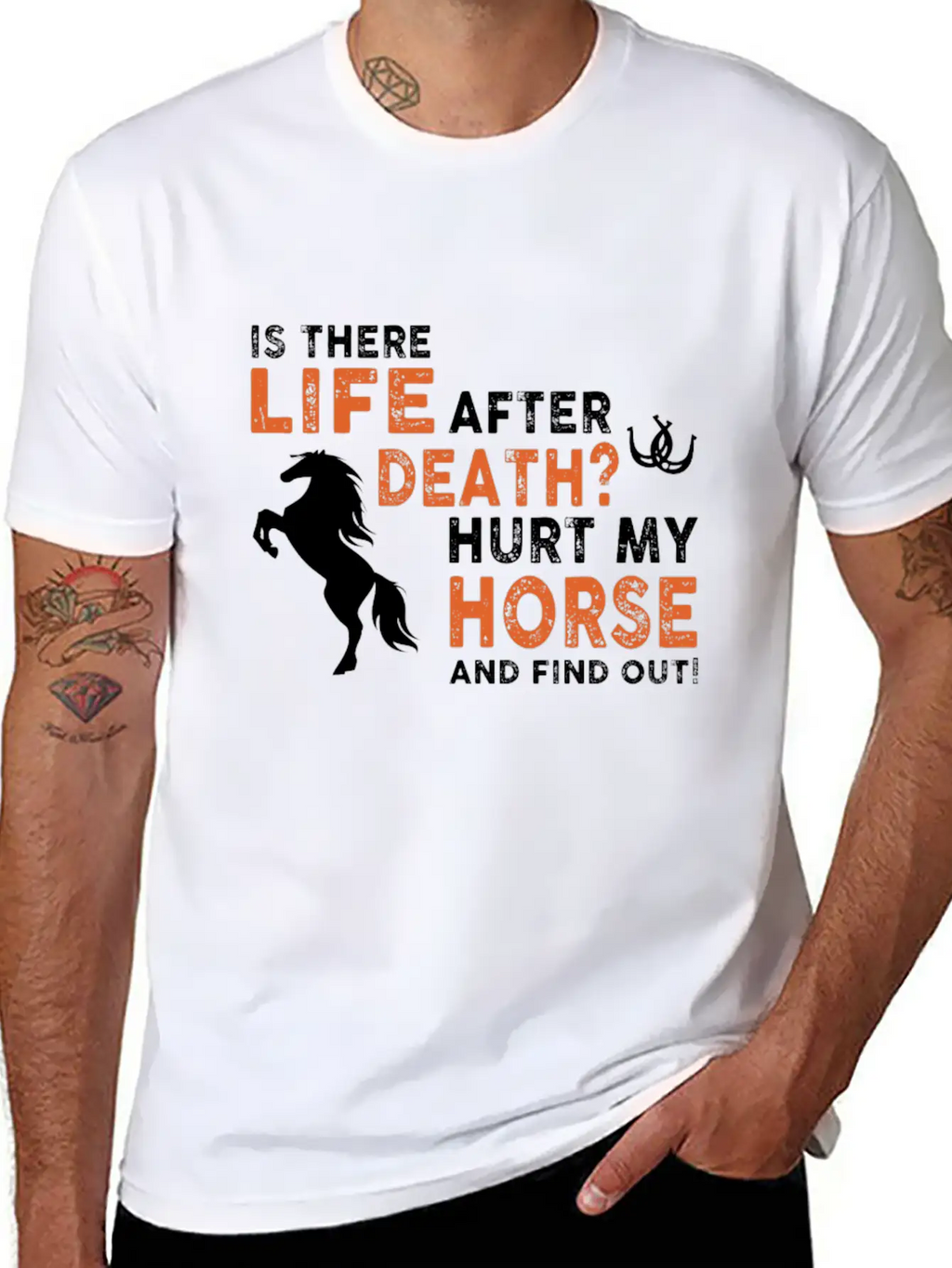 Horse - Is There Life After Death Hurt My Horse Relaxed Everyday Tee – Lightweight And Durable Cotton