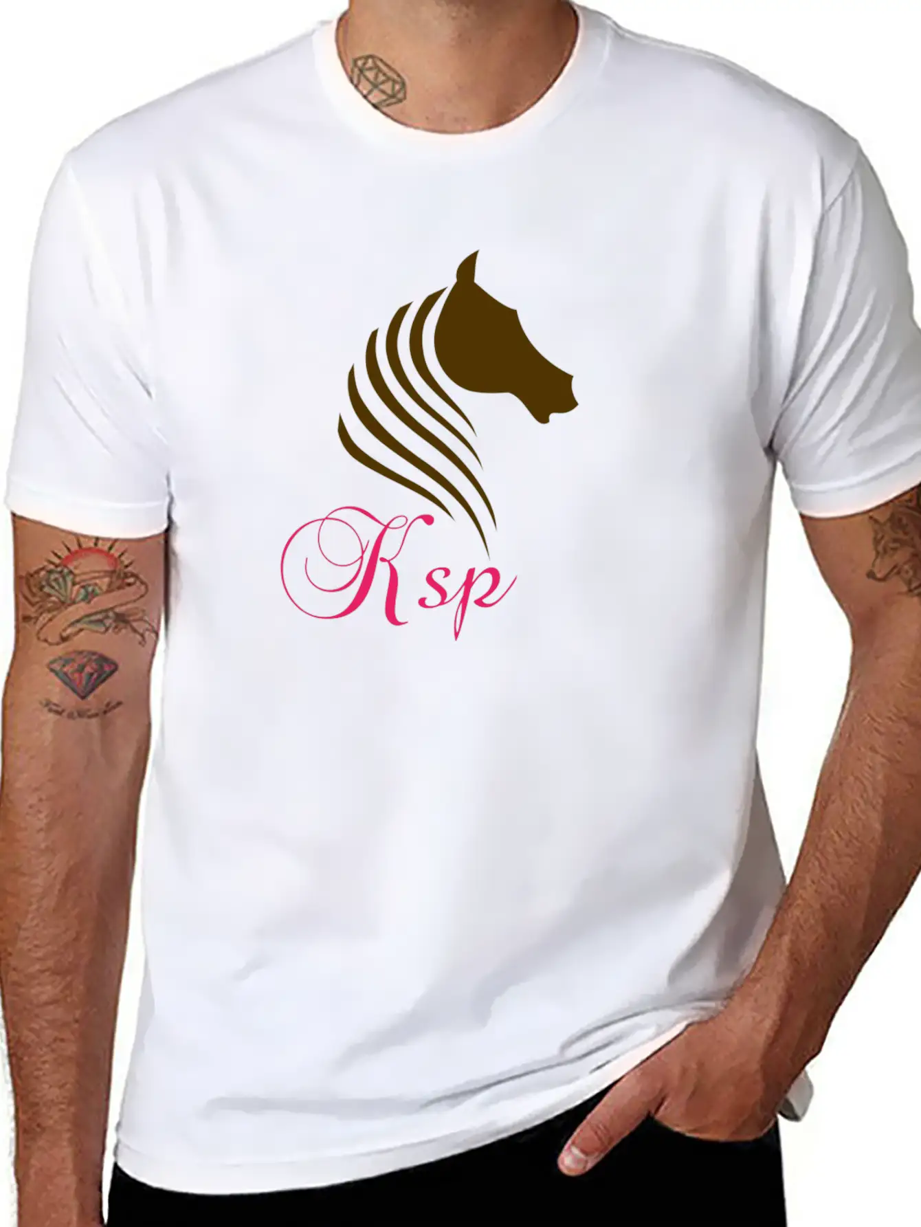 Horse Log Breathable Soft Cotton T-Shirt – Timeless Casual Look