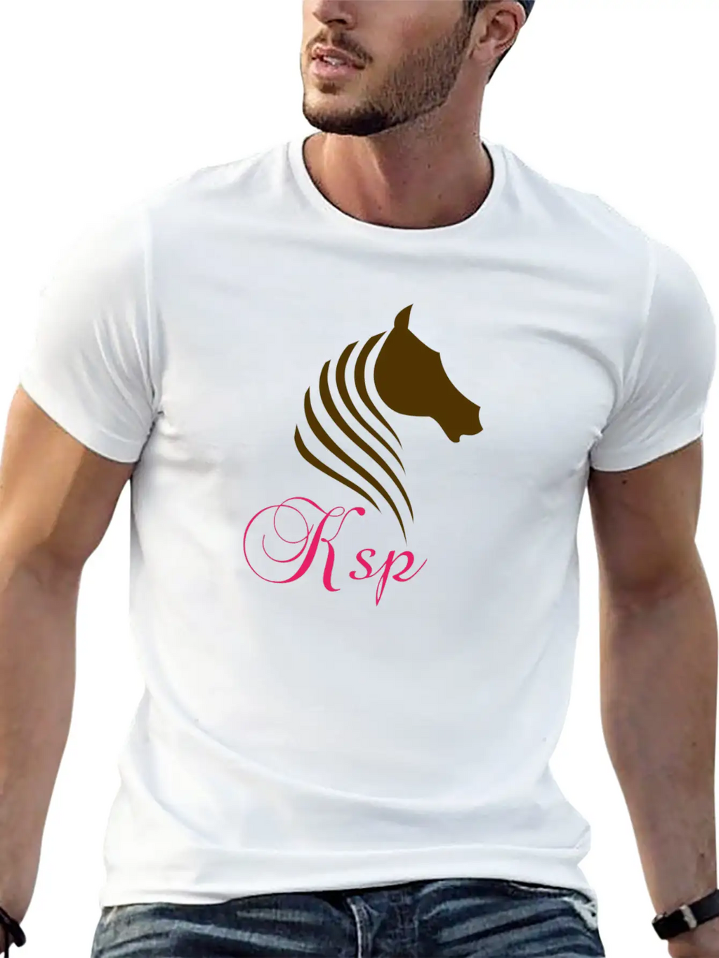 Horse Log Breathable Soft Cotton T-Shirt – Timeless Casual Look