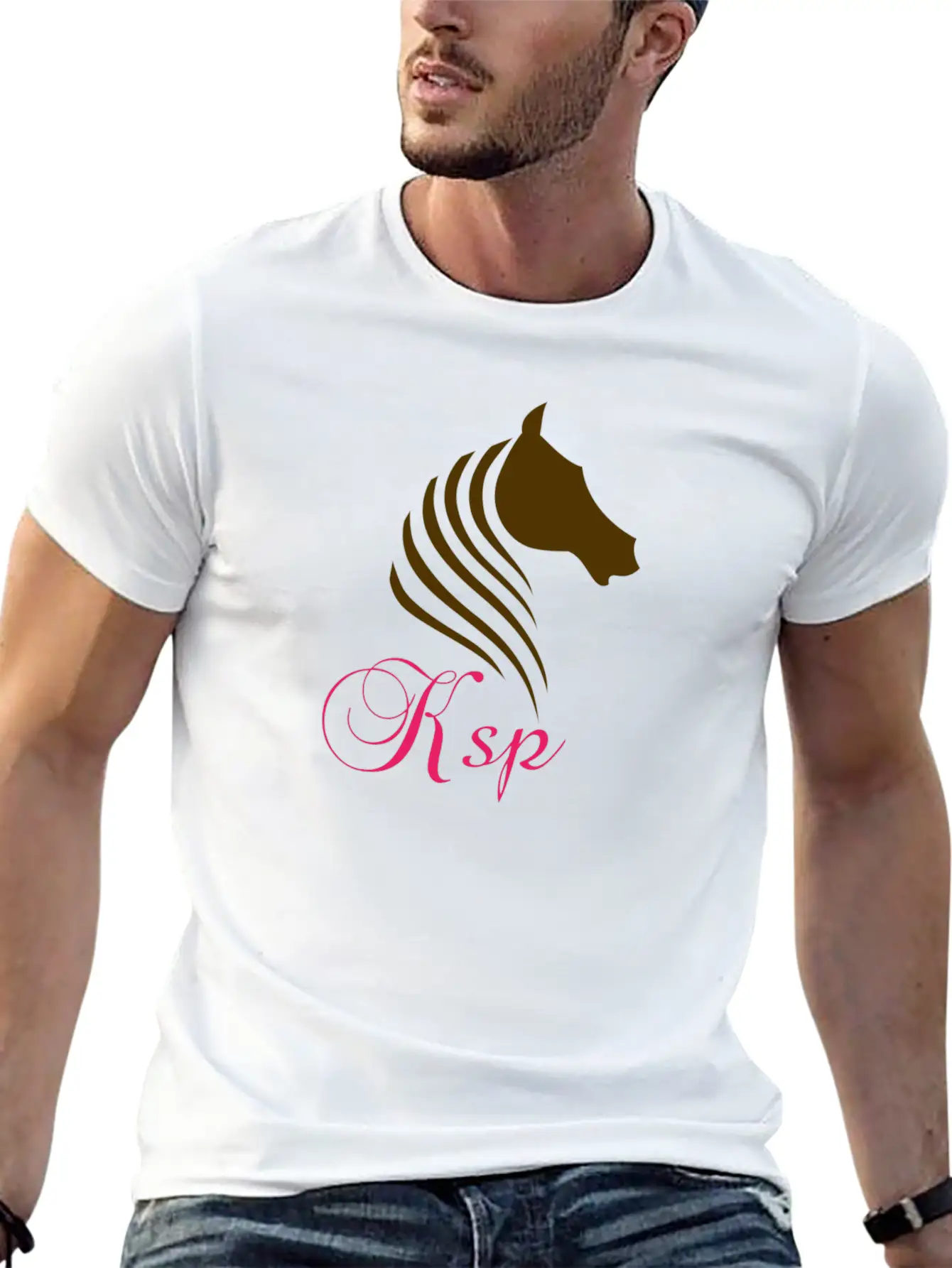 Horse Log Breathable Soft Cotton T-Shirt – Timeless Casual Look