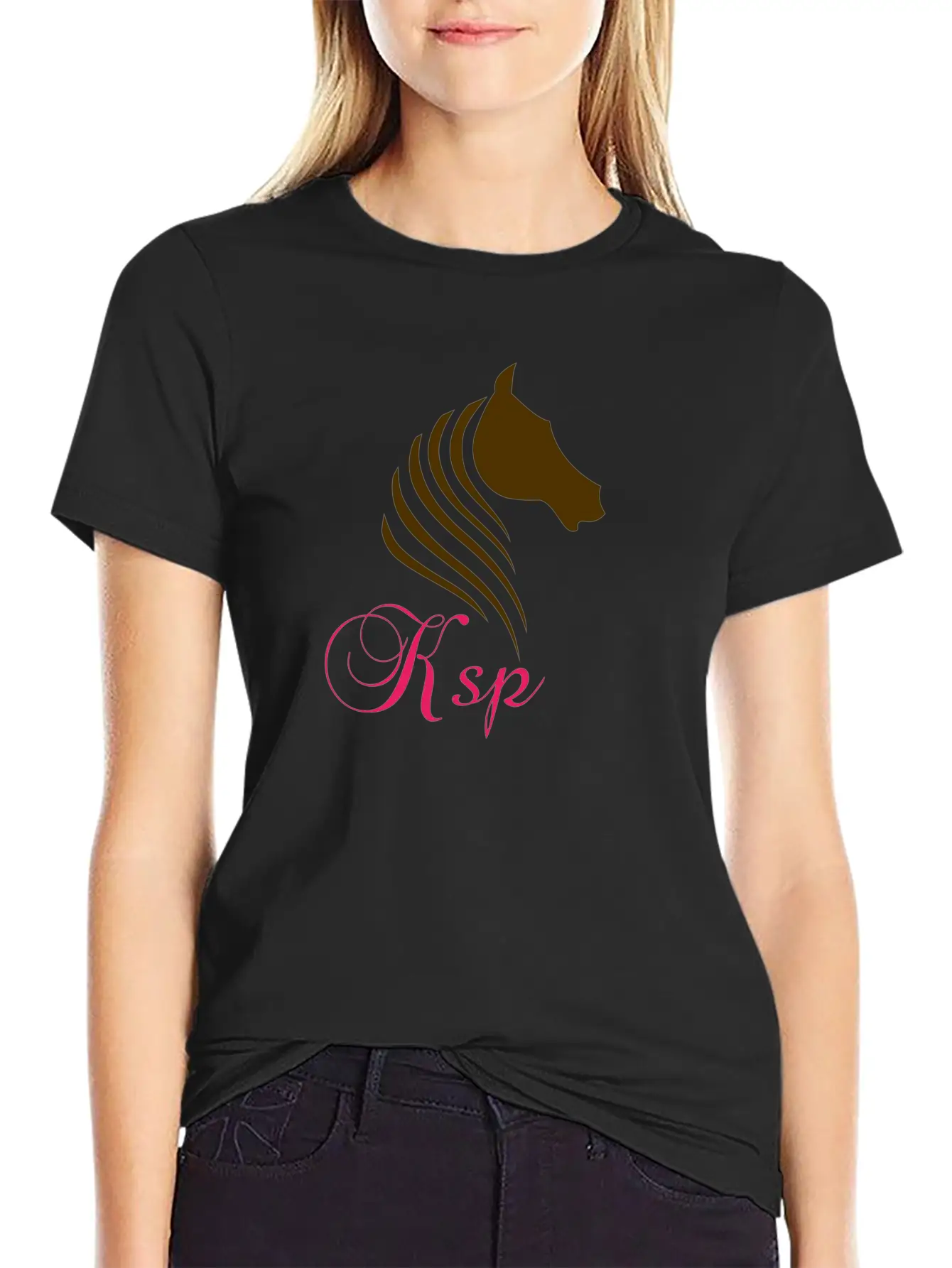 Horse Log Breathable Soft Cotton T-Shirt – Timeless Casual Look