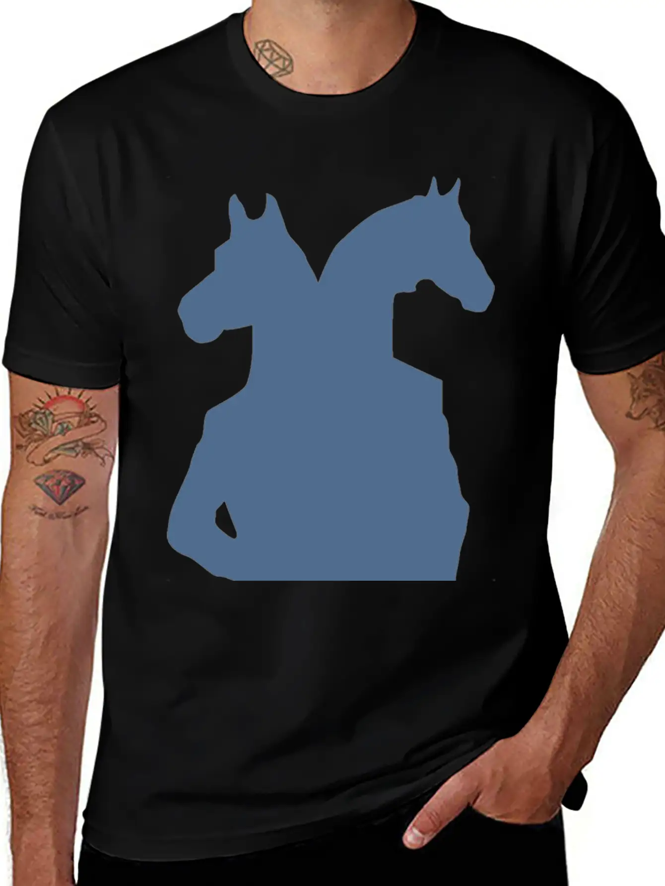Horse Man Blue Basic Graphic T-Shirt – Daily Comfort In Soft Cotton