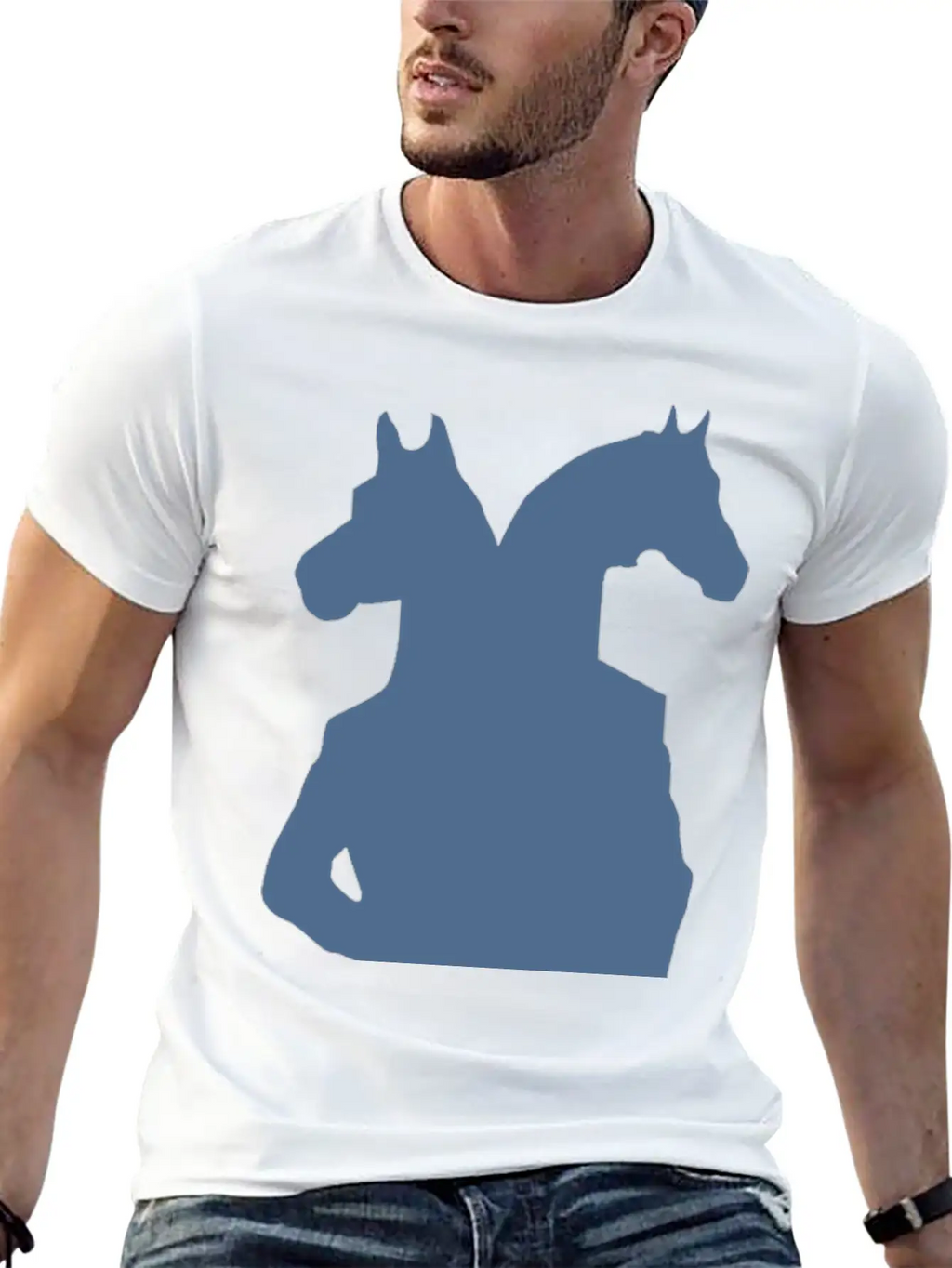 Horse Man Blue Basic Graphic T-Shirt – Daily Comfort In Soft Cotton