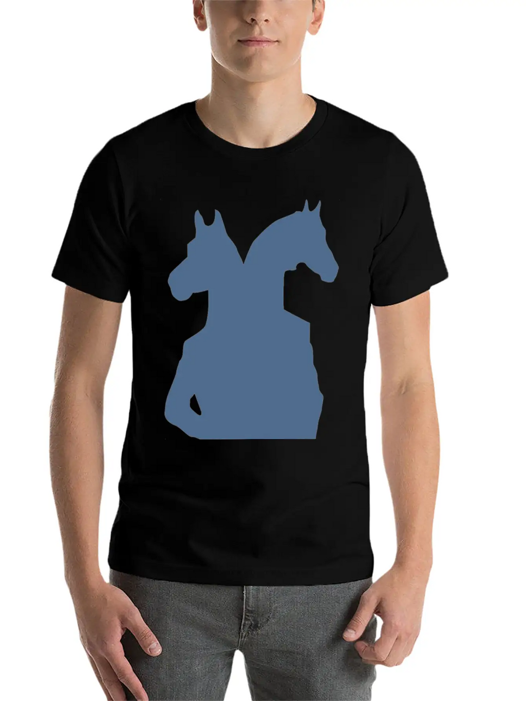 Horse Man Blue Basic Graphic T-Shirt – Daily Comfort In Soft Cotton