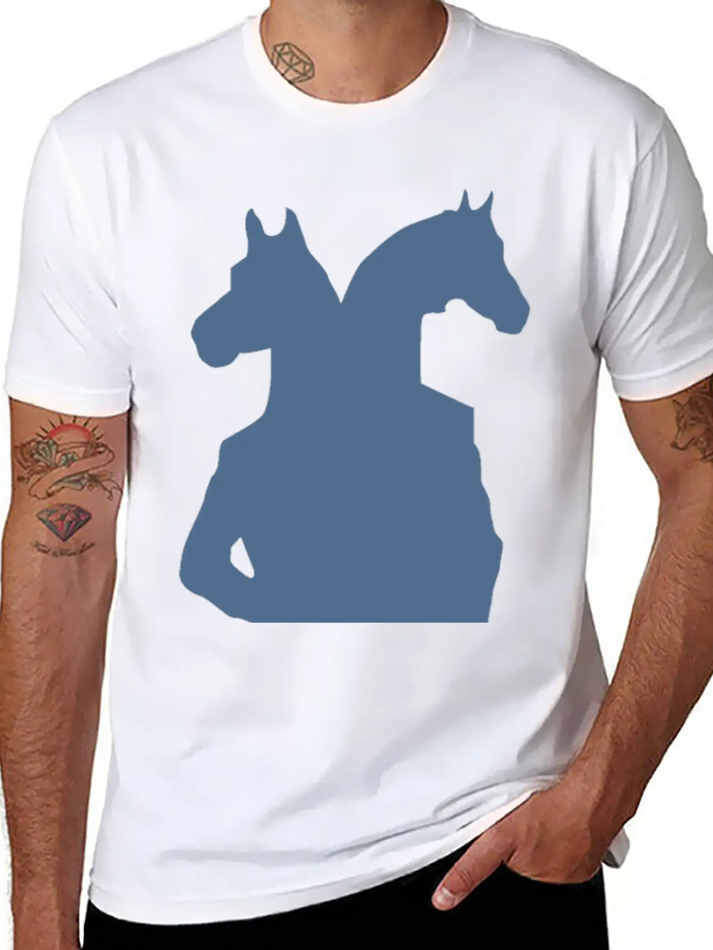 Horse Man Blue Basic Graphic T-Shirt – Daily Comfort In Soft Cotton