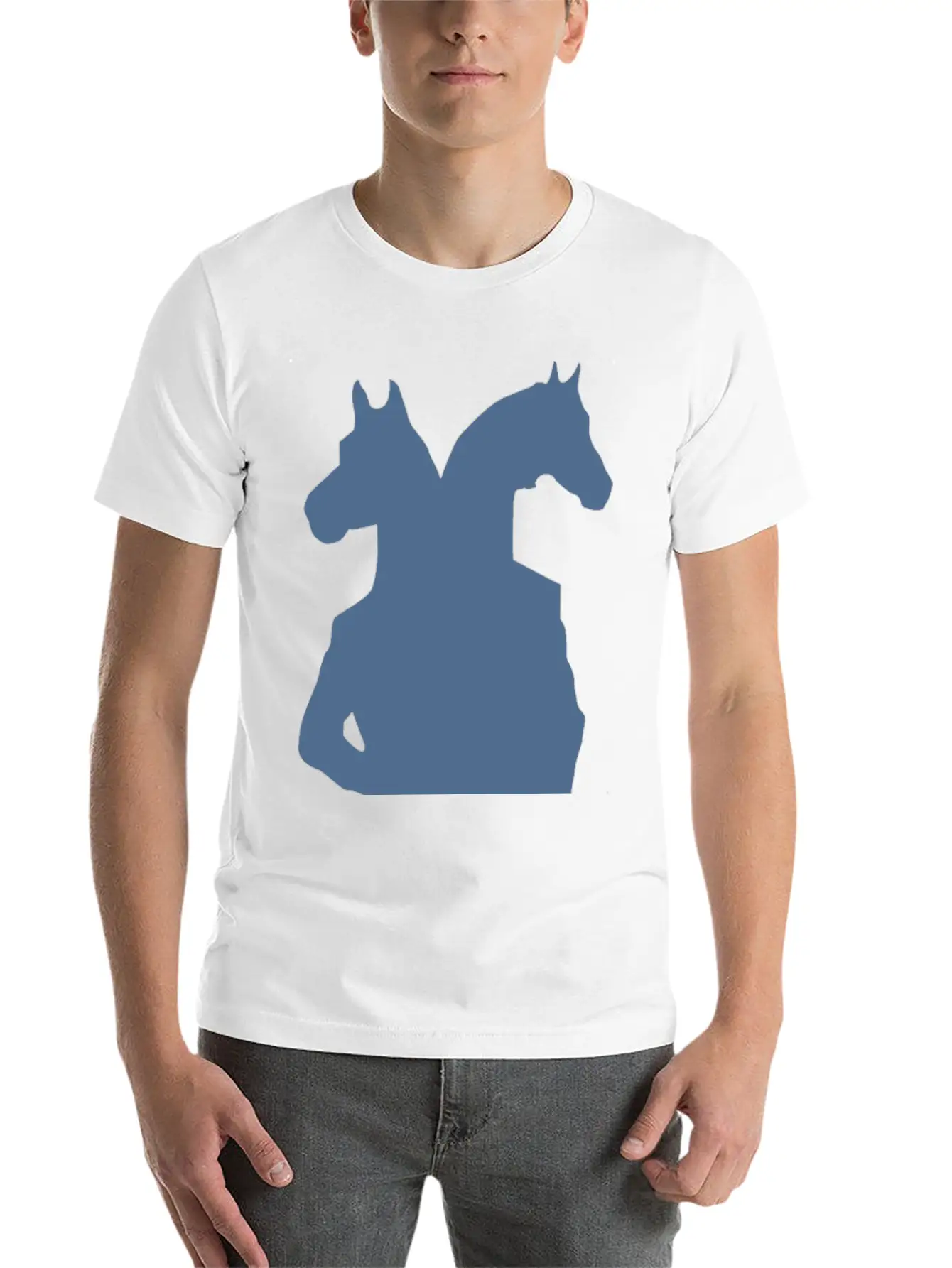 Horse Man Blue Breathable Soft Cotton T-Shirt – Timeless Casual Look