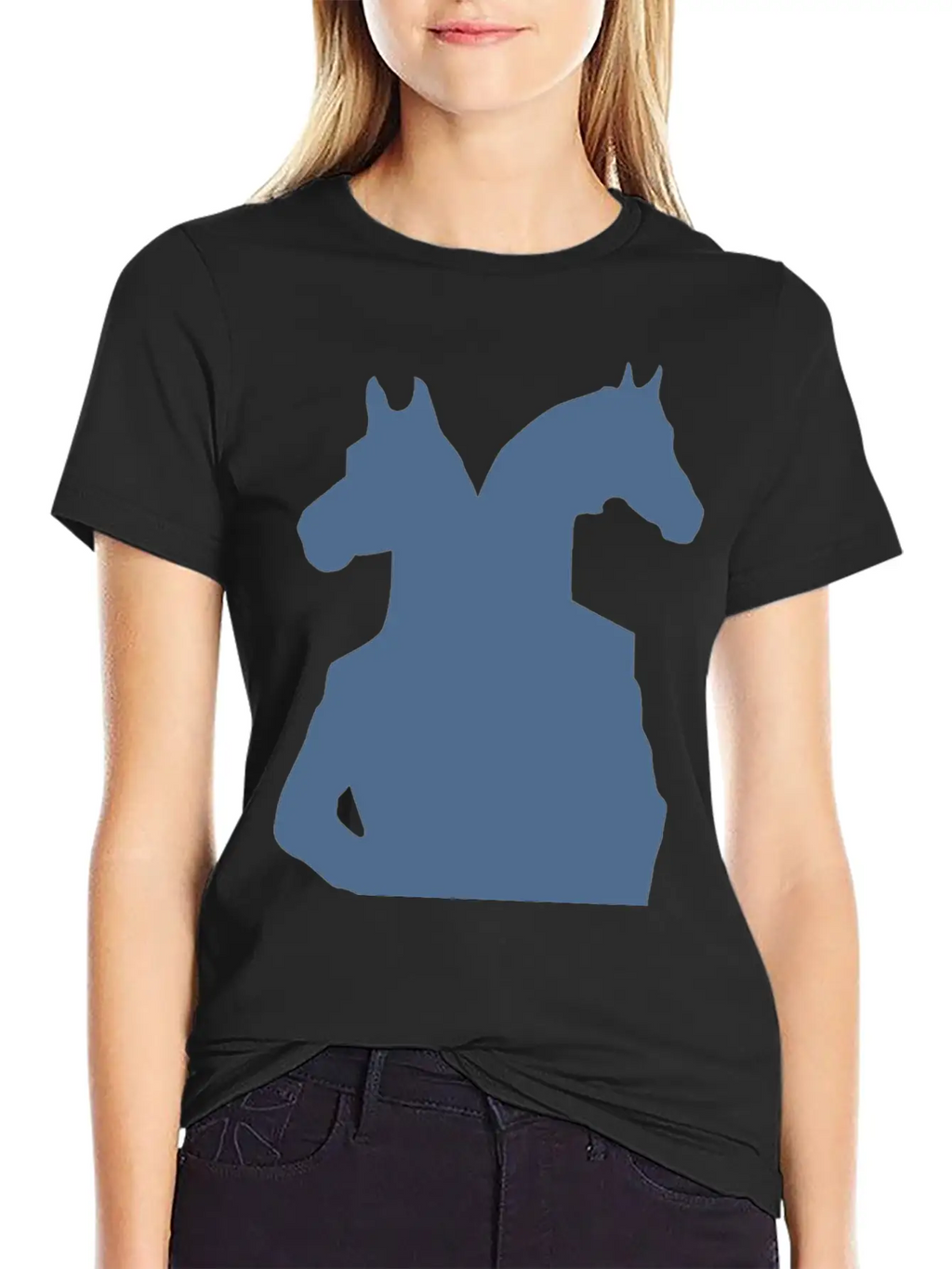 Horse Man Blue Breathable Soft Cotton T-Shirt – Timeless Casual Look