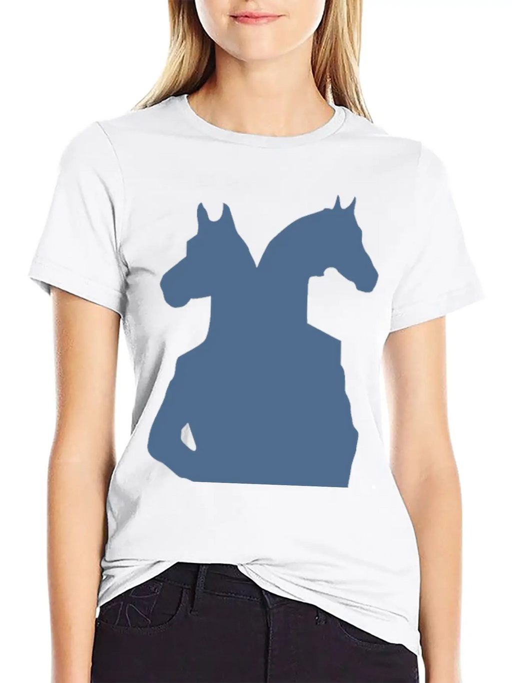Horse Man Blue Breathable Soft Cotton T-Shirt – Timeless Casual Look