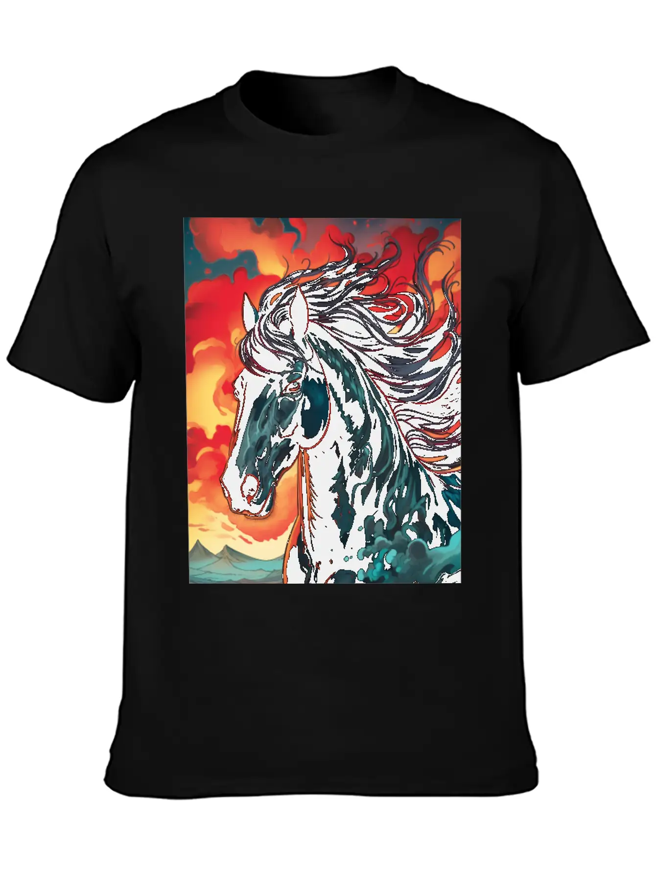 Horse Mirage Breathable Graphic T-Shirt – Perfect For Casual Days