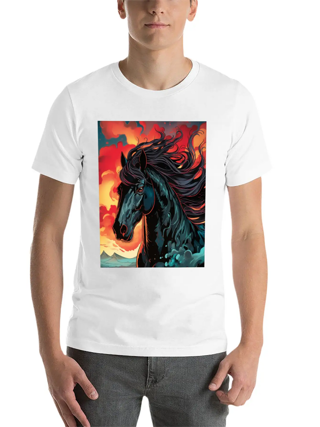 Horse Mirage Breathable Graphic T-Shirt – Perfect For Casual Days