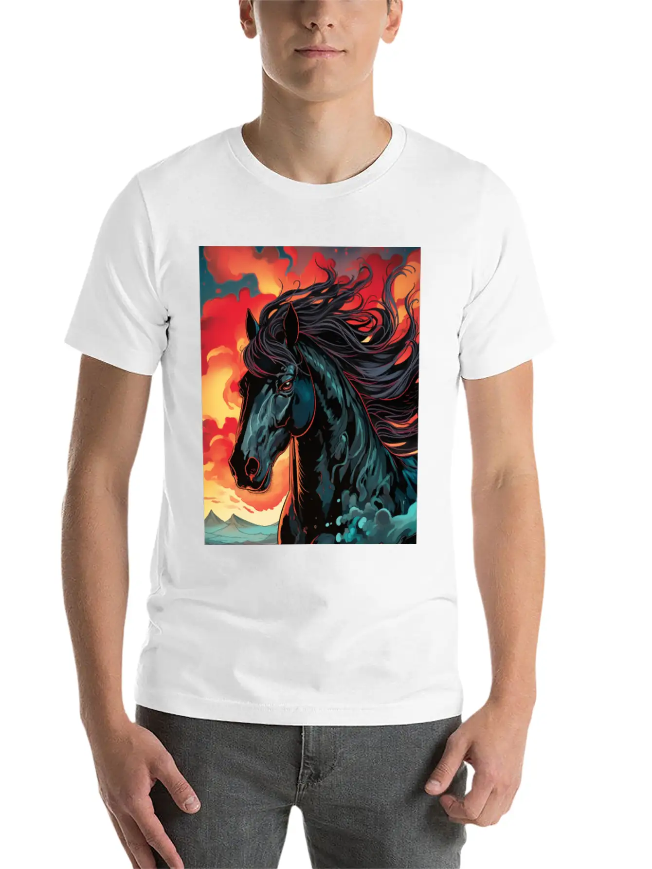 Horse Mirage Breathable Graphic T-Shirt – Perfect For Casual Days