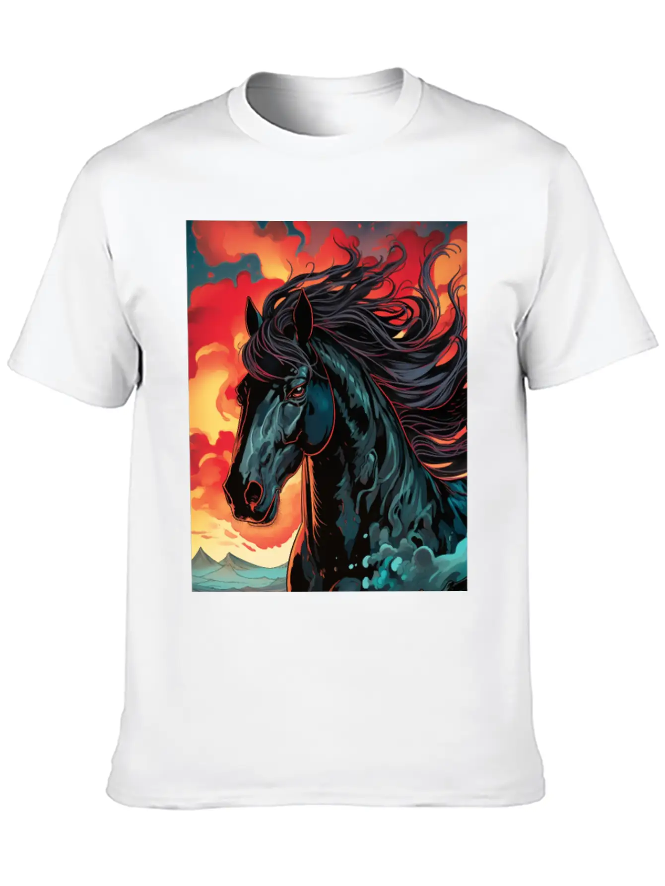 Horse Mirage Breathable Graphic T-Shirt – Perfect For Casual Days