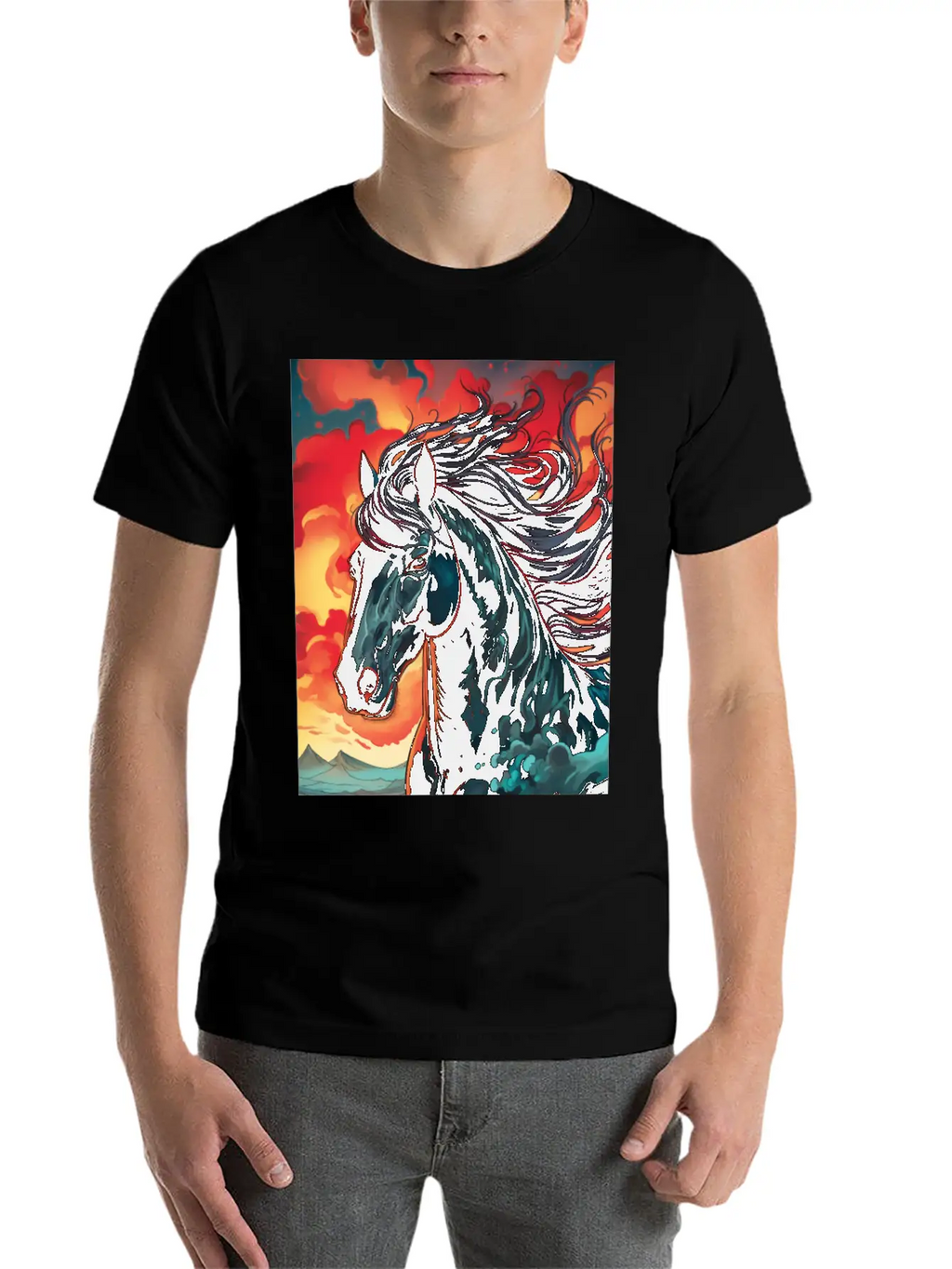 Horse Mirage Breathable Graphic T-Shirt – Perfect For Casual Days