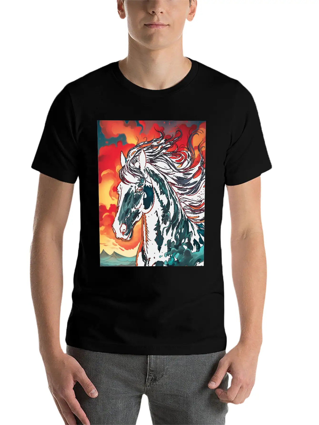 Horse Mirage Breathable Graphic T-Shirt – Perfect For Casual Days