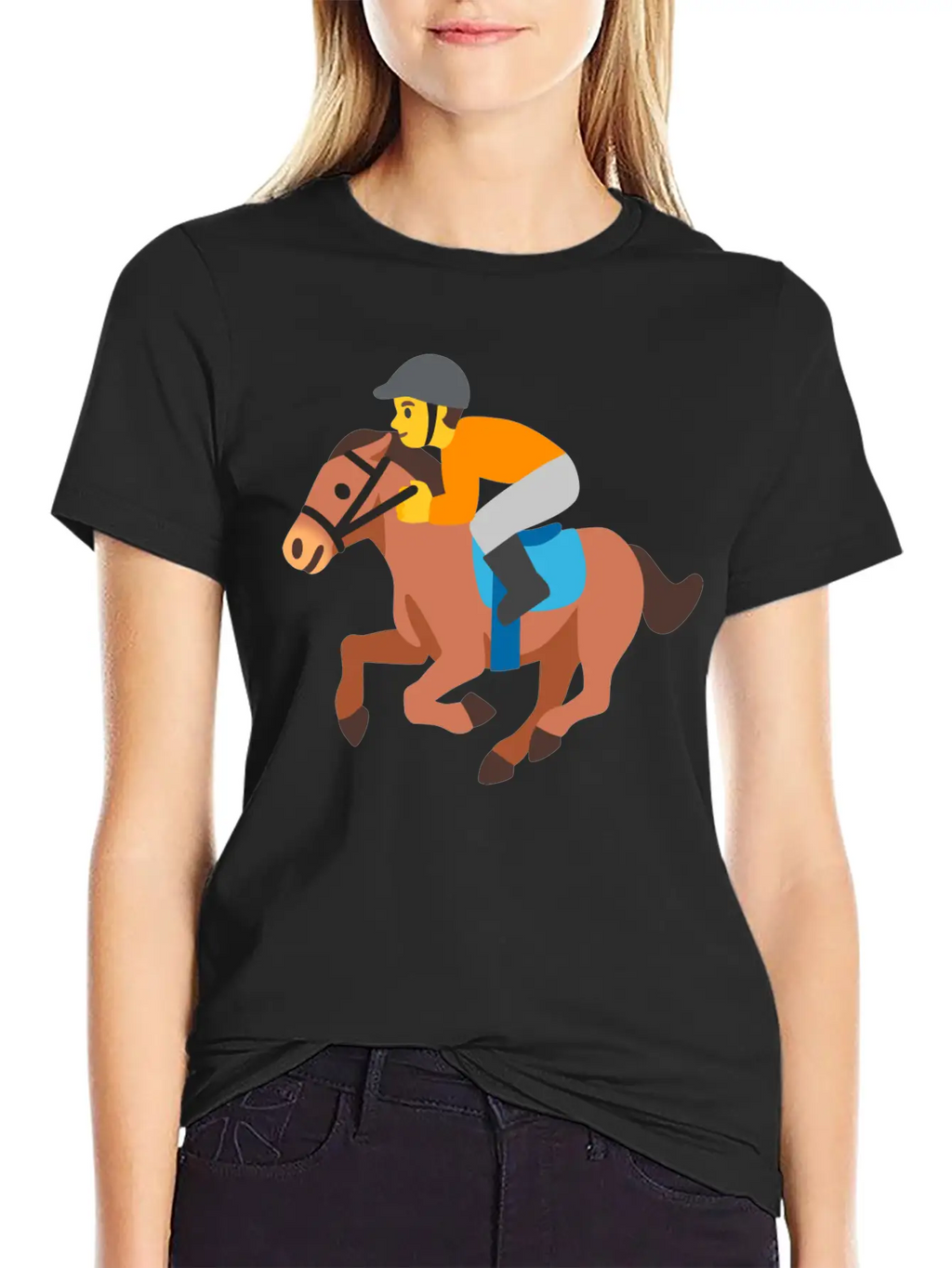 Horse Racing Jockey On Racing Horse Jockey Gift Stylish Everyday T-Shirt – Unisex Basic Cotton Tee