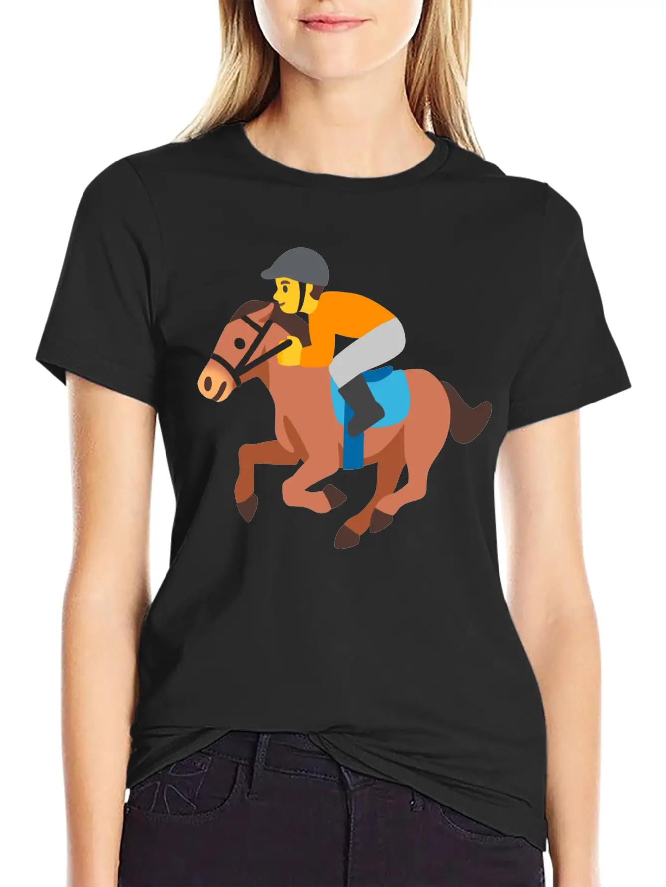 Horse Racing Jockey On Racing Horse Jockey Gift Stylish Everyday T-Shirt – Unisex Basic Cotton Tee