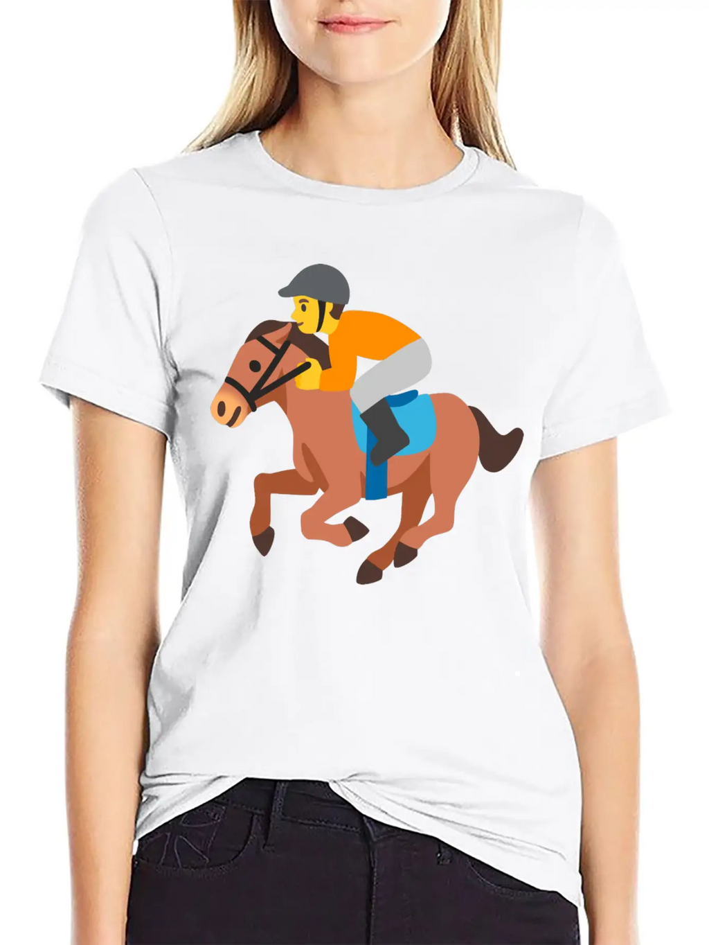Horse Racing Jockey On Racing Horse Jockey Gift Stylish Everyday T-Shirt – Unisex Basic Cotton Tee