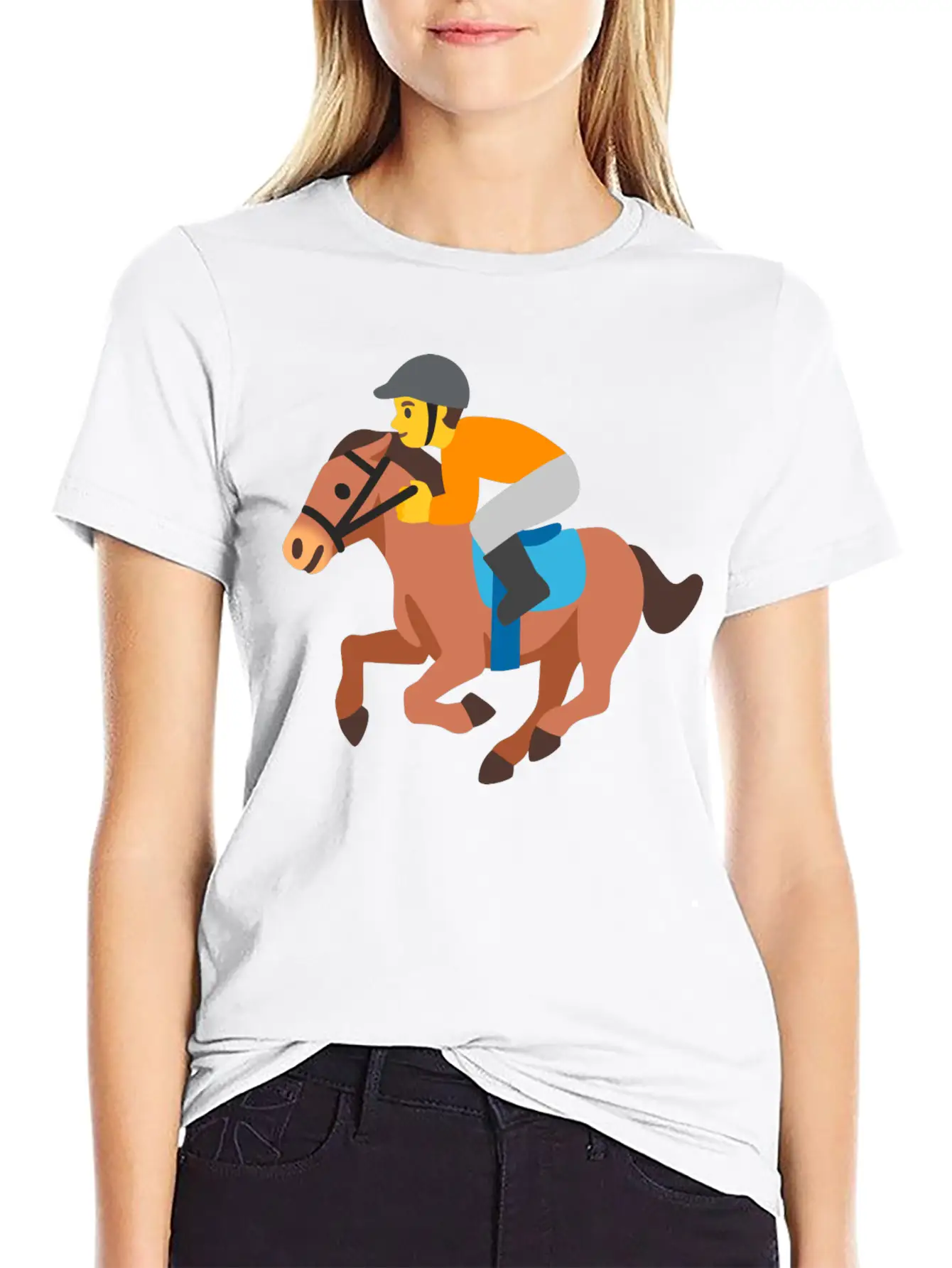 Horse Racing Jockey On Racing Horse Jockey Gift Stylish Everyday T-Shirt – Unisex Basic Cotton Tee