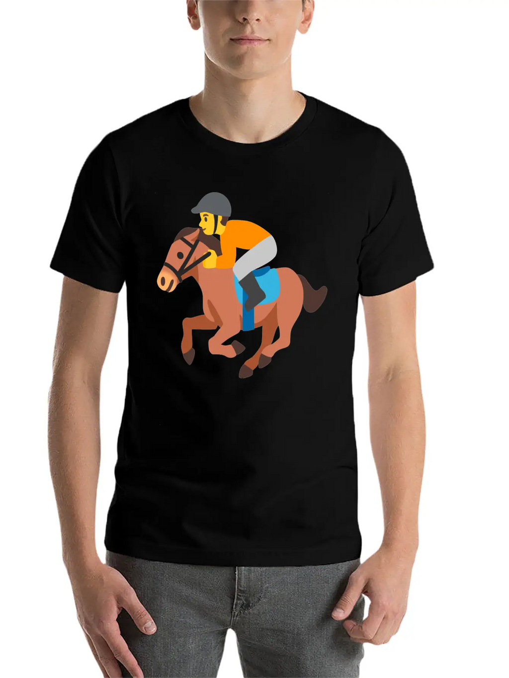 Horse Racing Jockey On Racing Horse Jockey Gift Stylish Everyday T-Shirt – Unisex Basic Cotton Tee